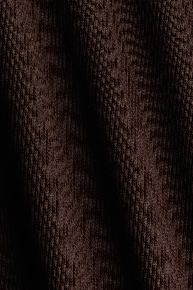 Ribbed V-Neck Tank Top - Dark brown/Cream/Light blue - 2
