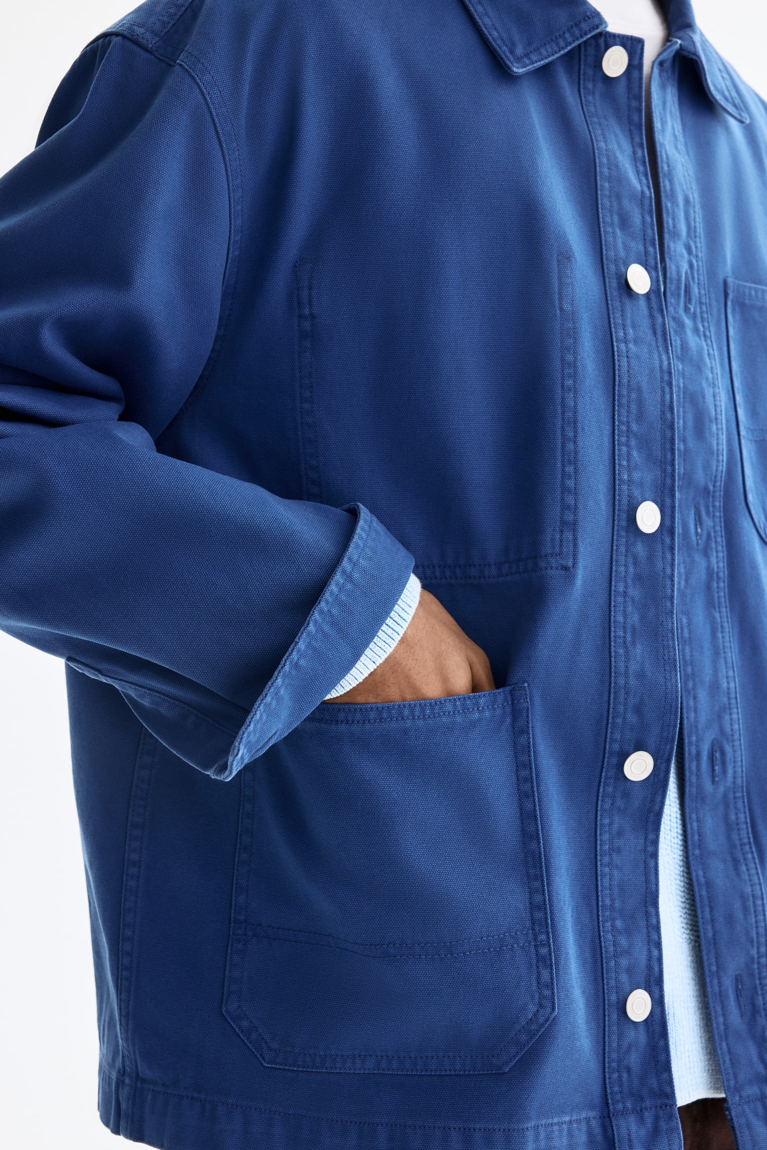 חולצת ז'קט מקנבס - כחול/ירוק - 8