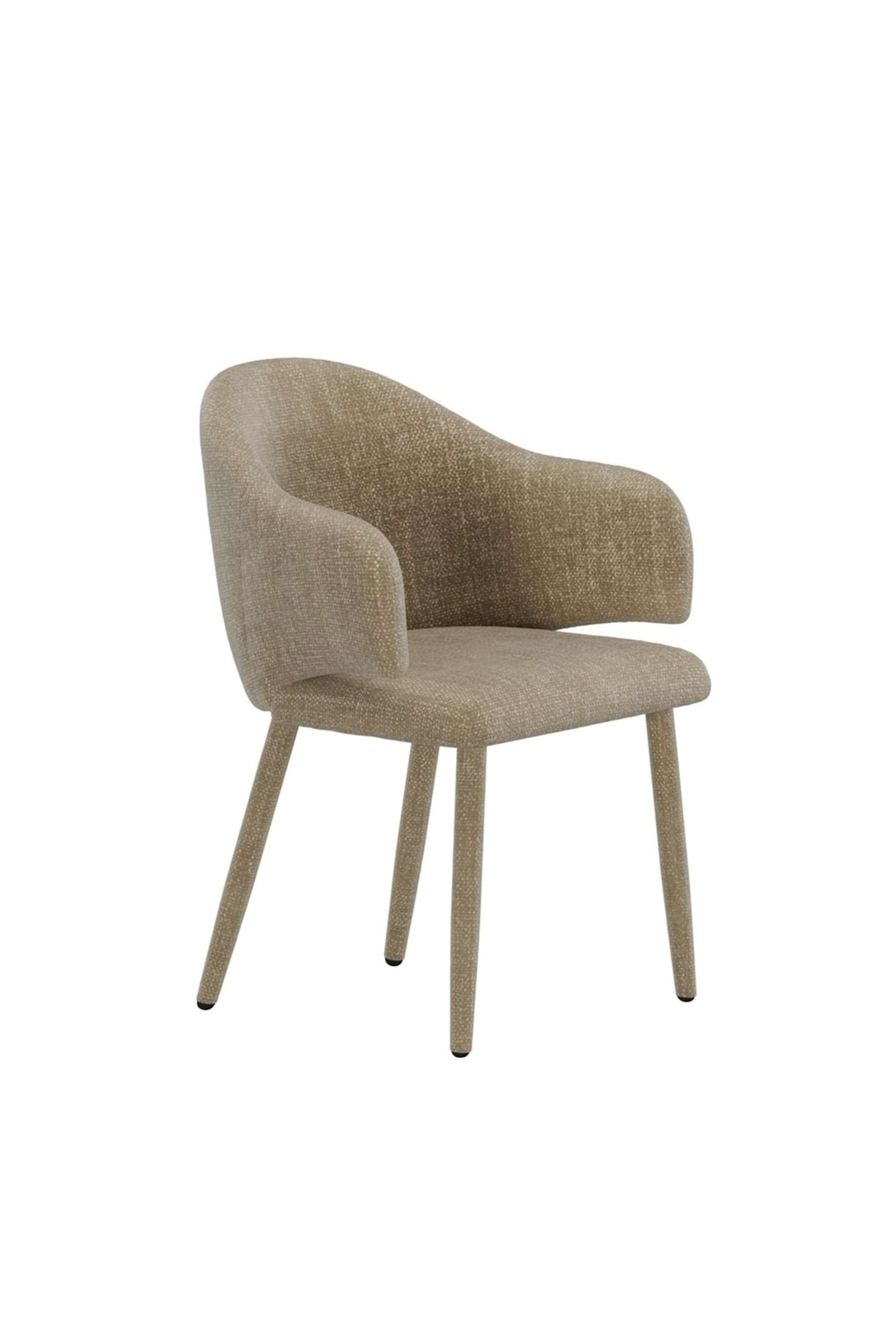 Sedia Da Pranzo Evelin (set Da 2)-Velluto, Beige - 4