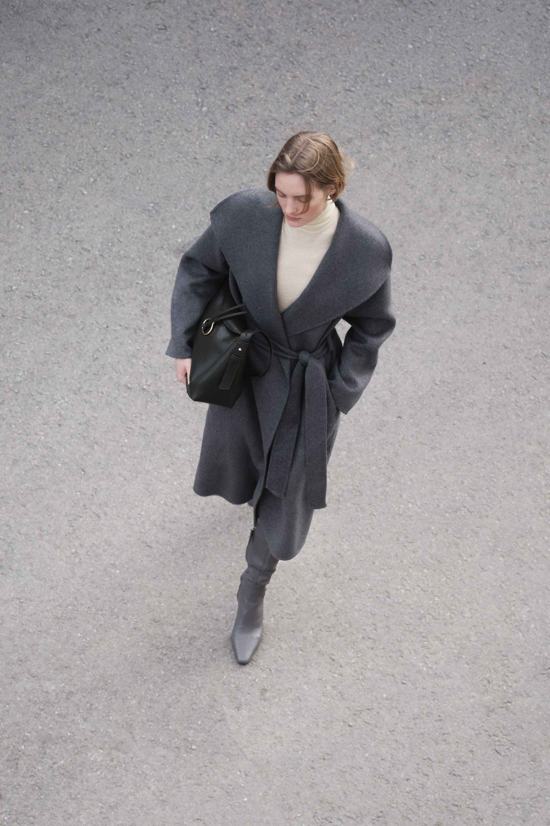 View larger image: Handmade wool-blend coat - Dark grey - Ladies | H&M IN 1