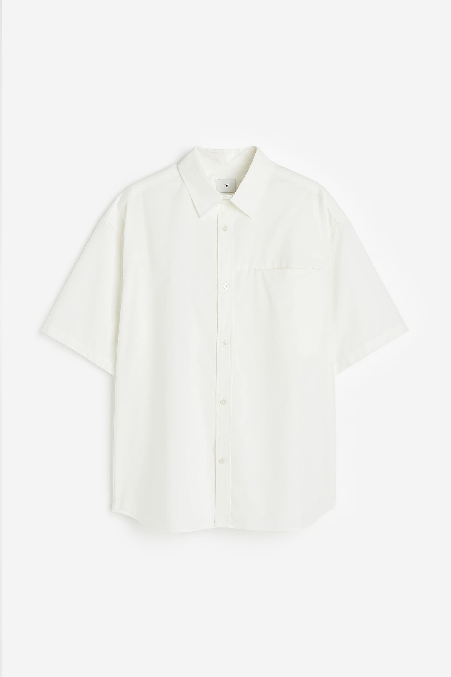 Loose Fit 쇼트 슬리브 셔츠 - 화이트