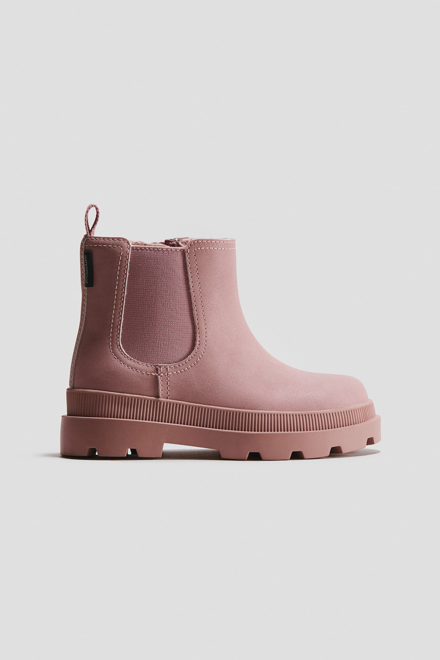 Warm-lined waterproof boots - Dusty pink/Black