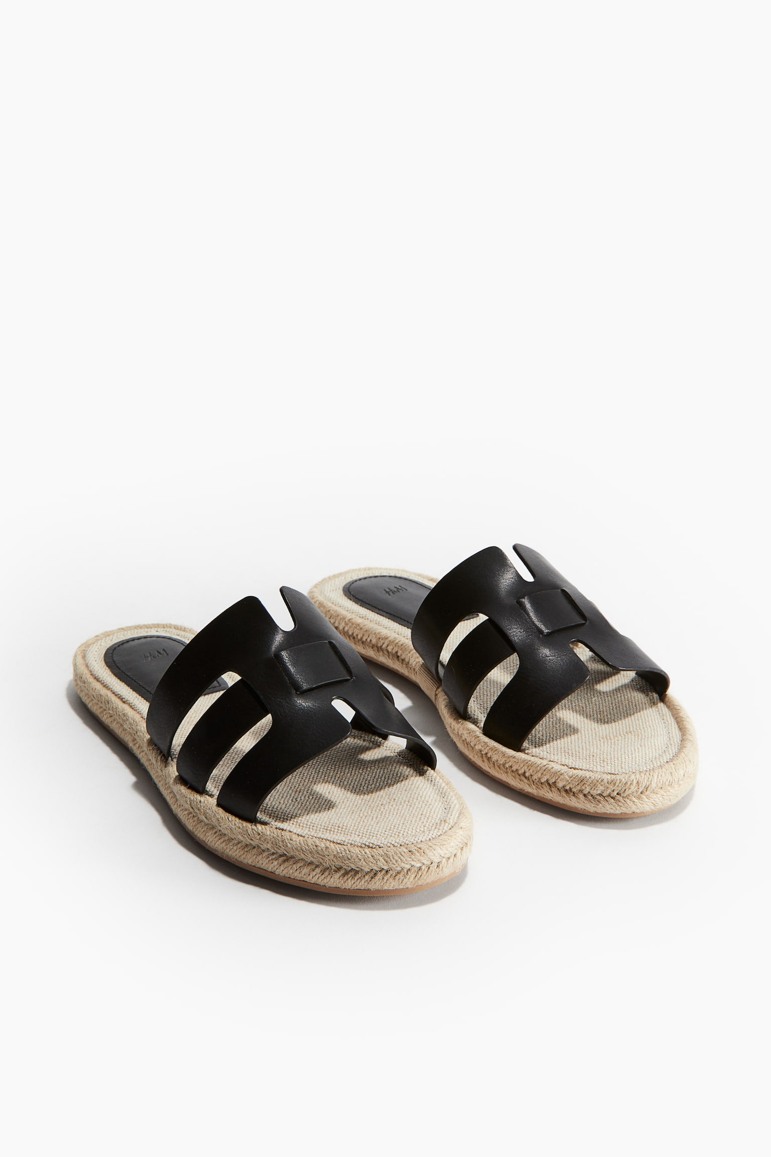 Espadrille Sandals - Black/Gold colour/Beige/Brown - 3