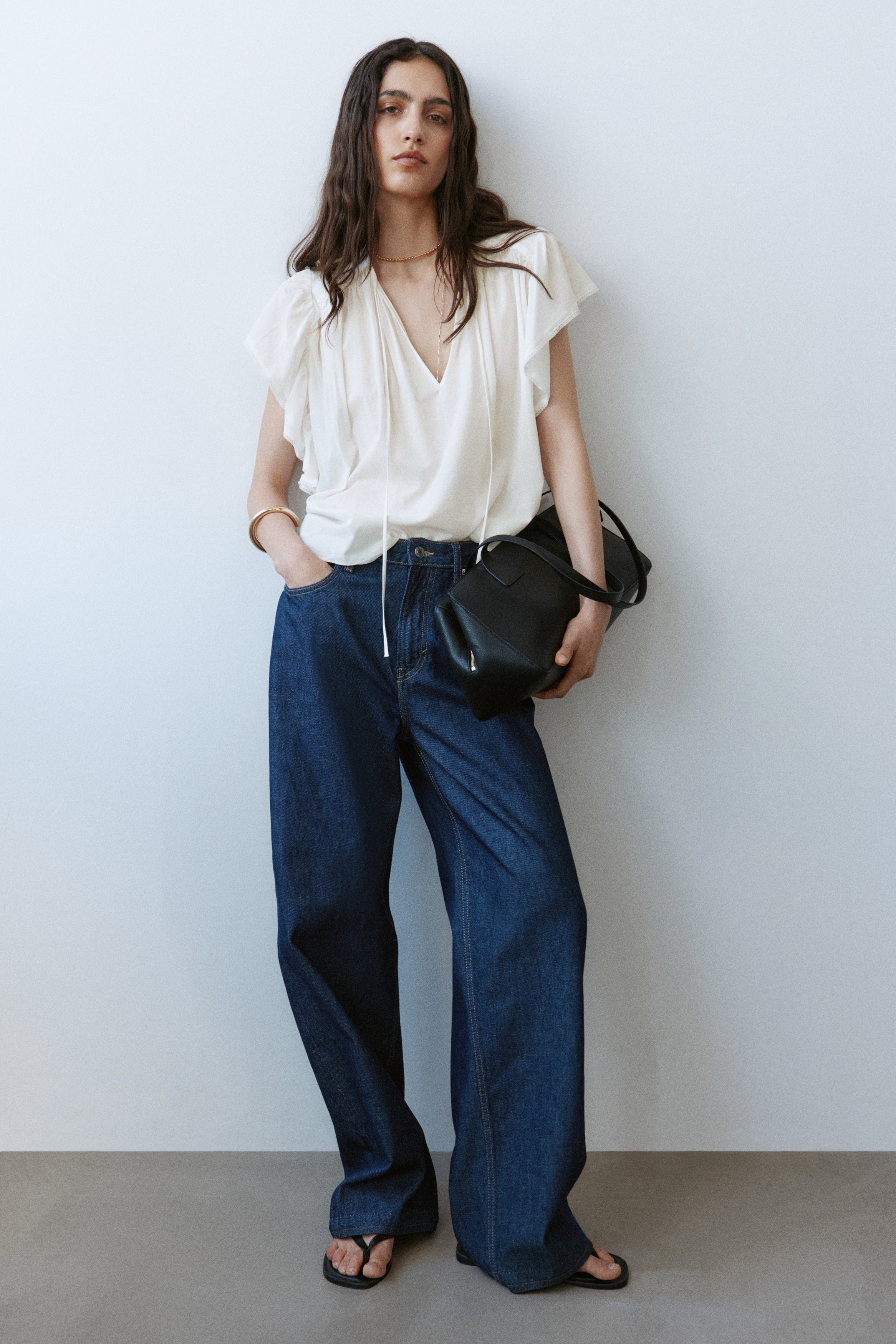 Flutter-Sleeved Lace-Trimmed Blouse from H&M - $24.99