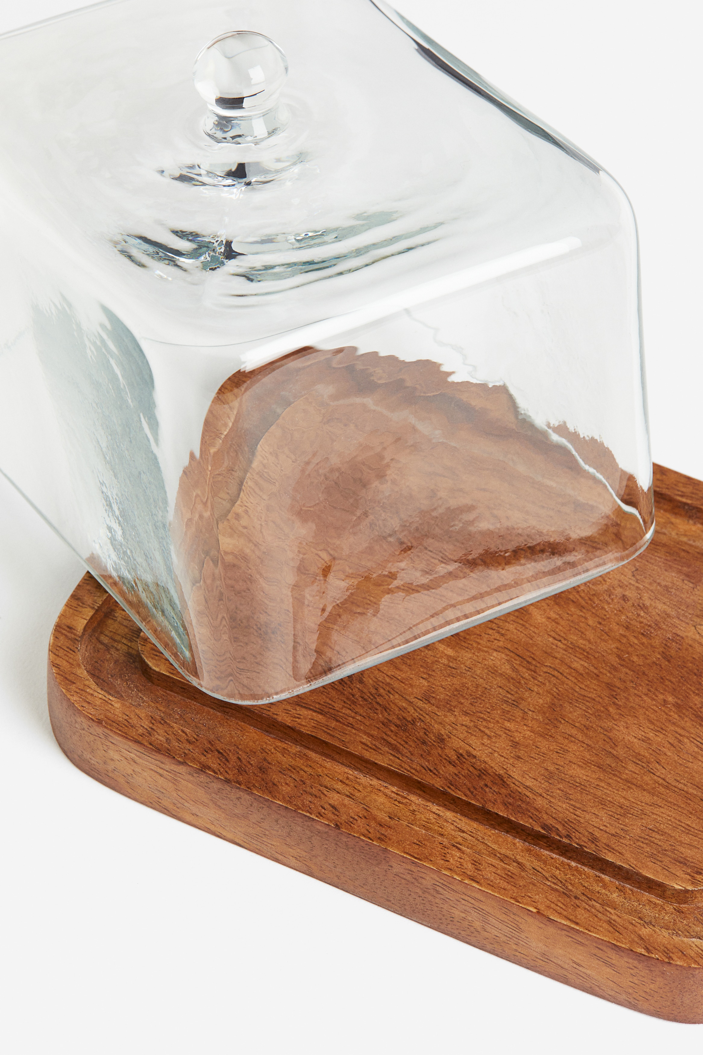 ガラスふた付きバターディッシュ - クリアガラス／ブラウン - Home All