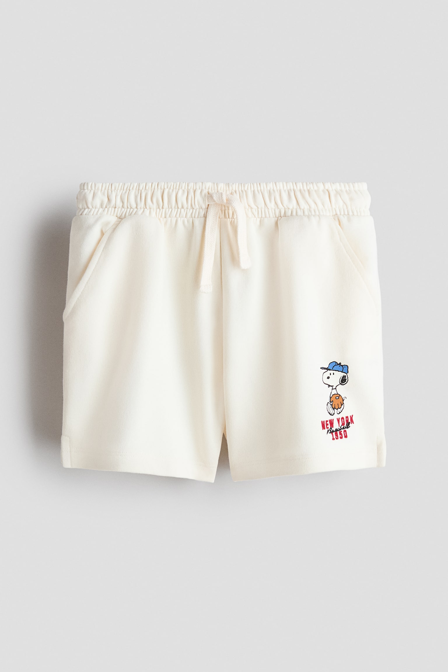 Motif-detail sweatshorts - Cream/Snoopy