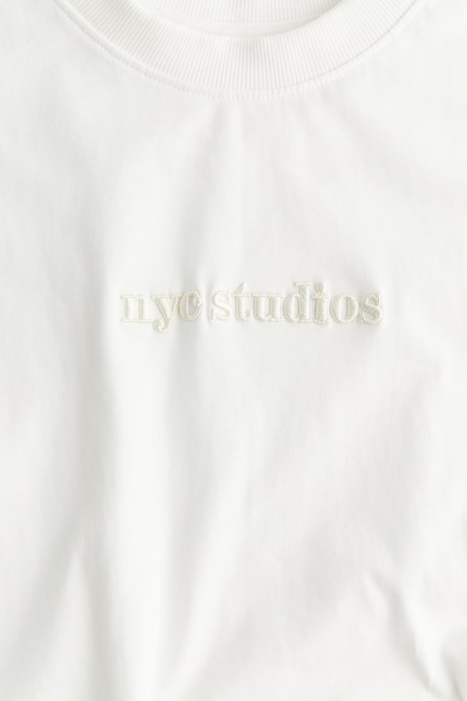 Oversized Printed T-shirt-White/NYC Studios - 2