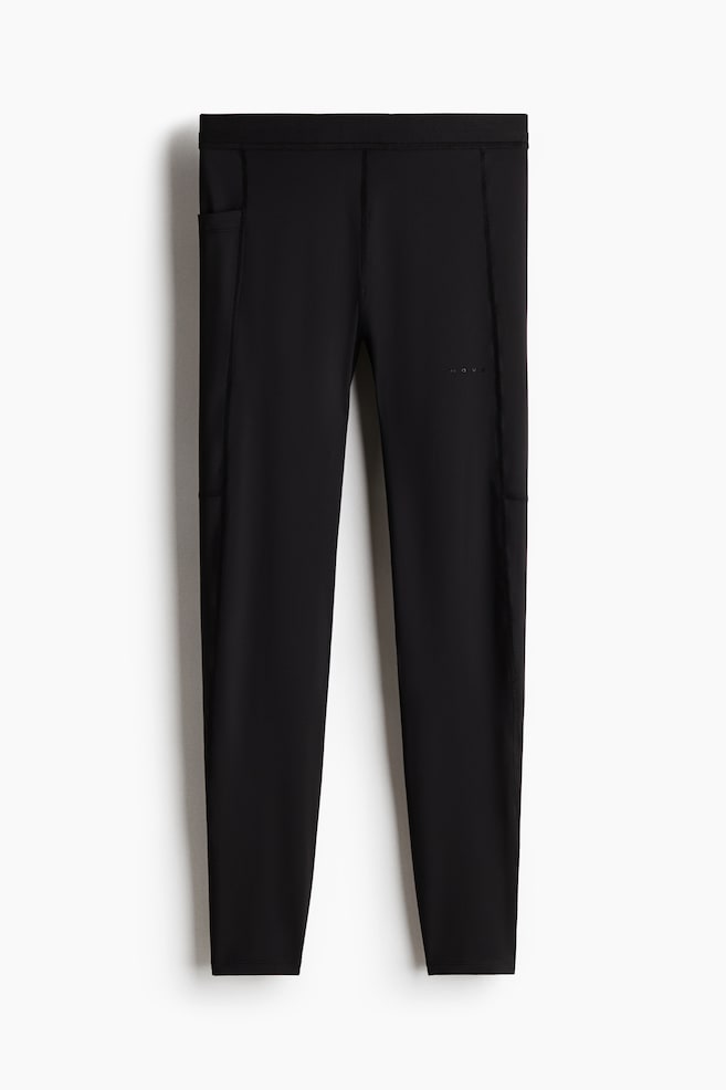 Pocket-detail running tights with DryMove™ - Black - 1