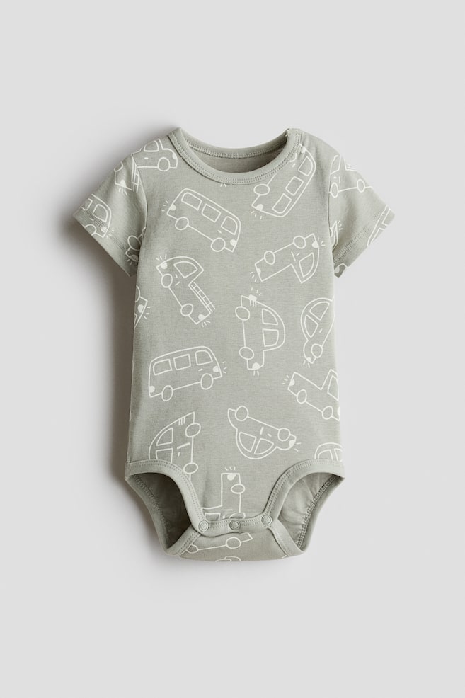 Printed bodysuit - Light khaki green/Vehicles/Cream/Floral/Cream/Seashells - 1