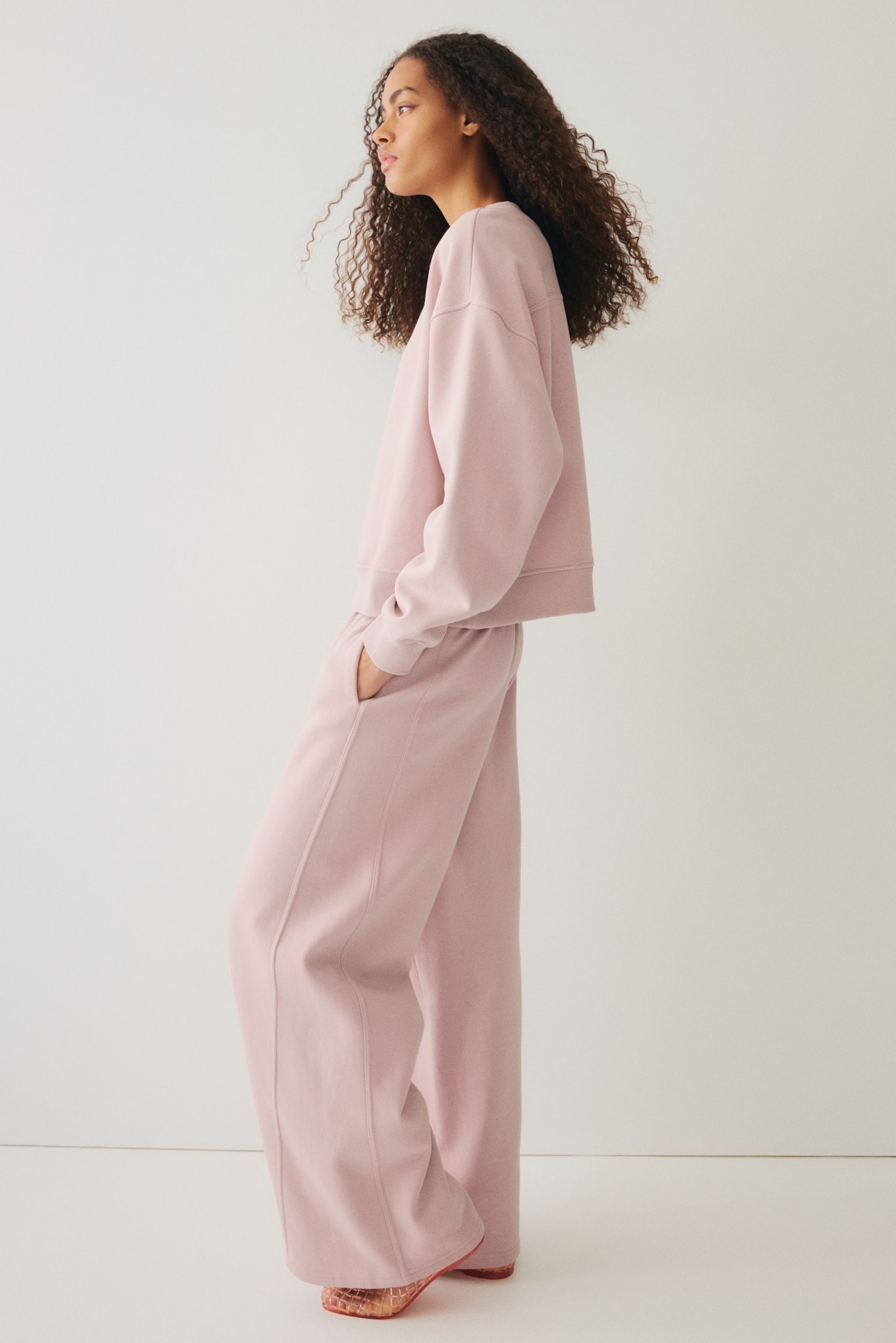 2-piece sweatshirt and joggers set - Light pink/Navy blue/Dusty green/Light grey marl/Light blue/Dark brown - 4