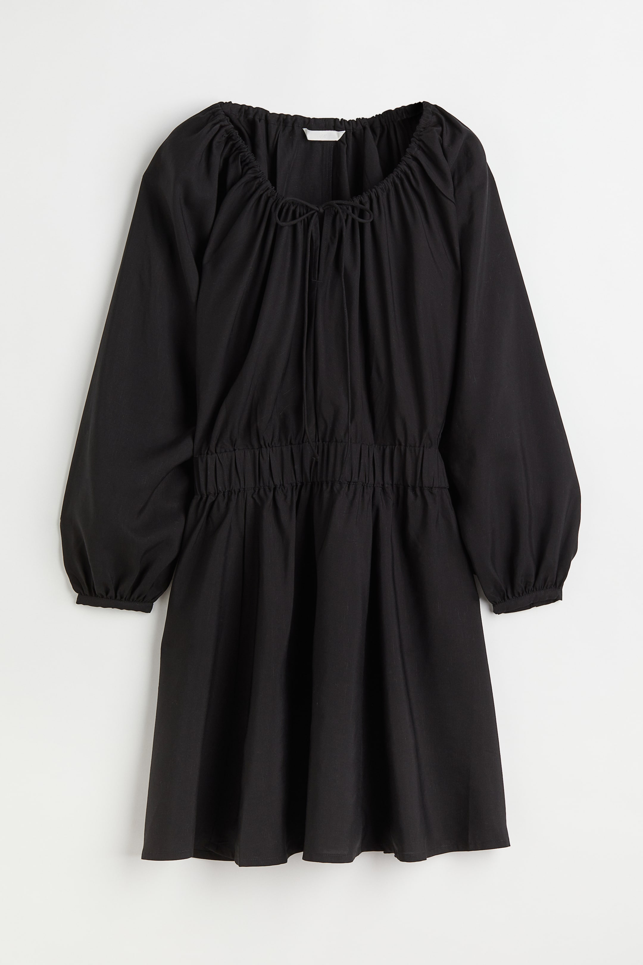 Lyocell-blend dress - V-neck - Long sleeve - Black - Ladies | H&M GB