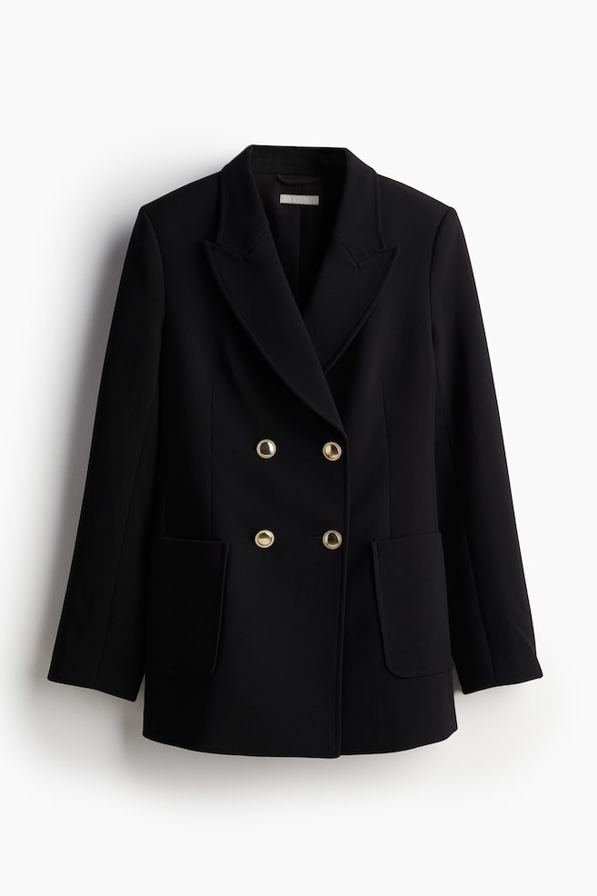 Button-detail blazer - Black - 1