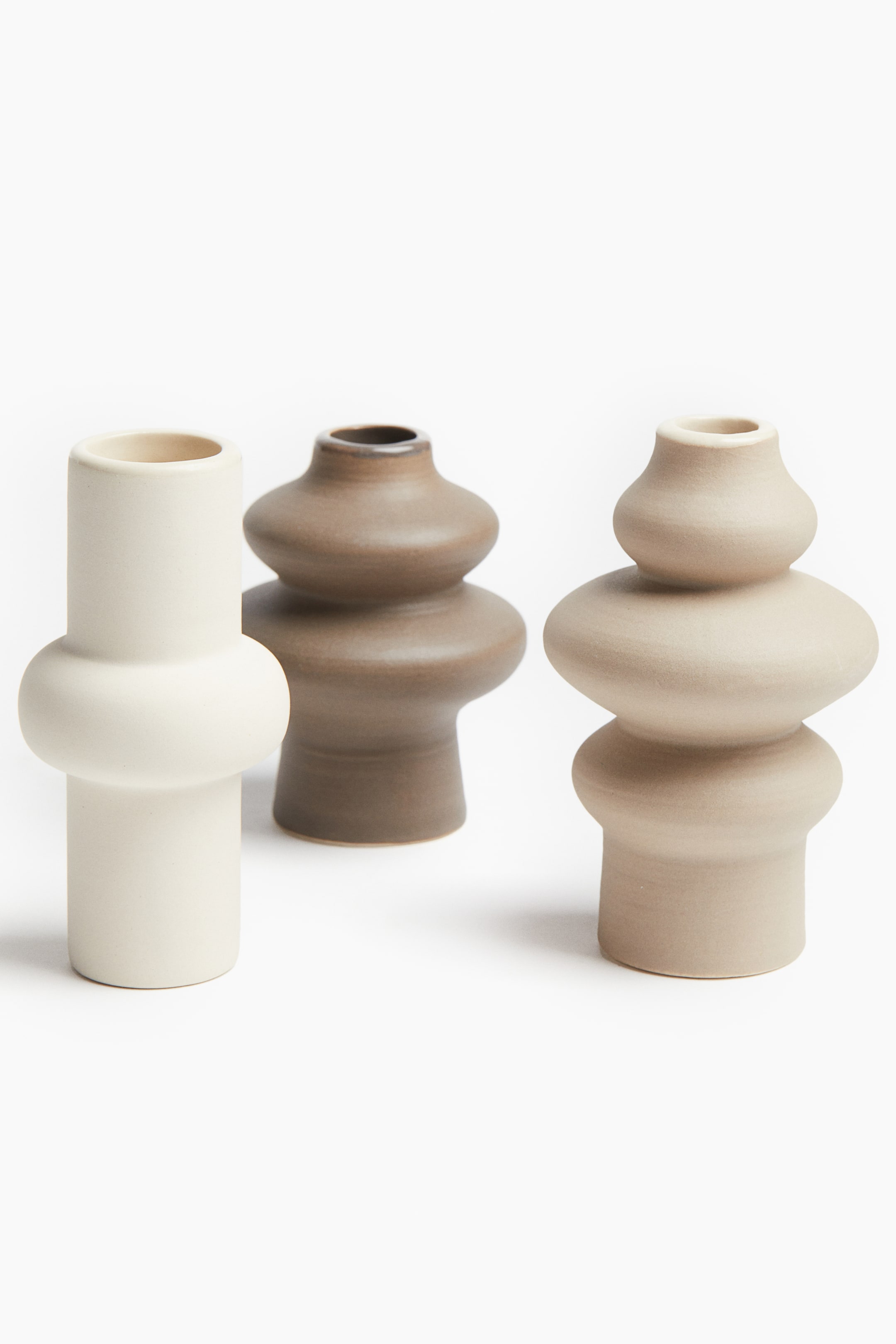 3-pack Mini Stoneware Vases - White/brown/beige - Home All | H&M US