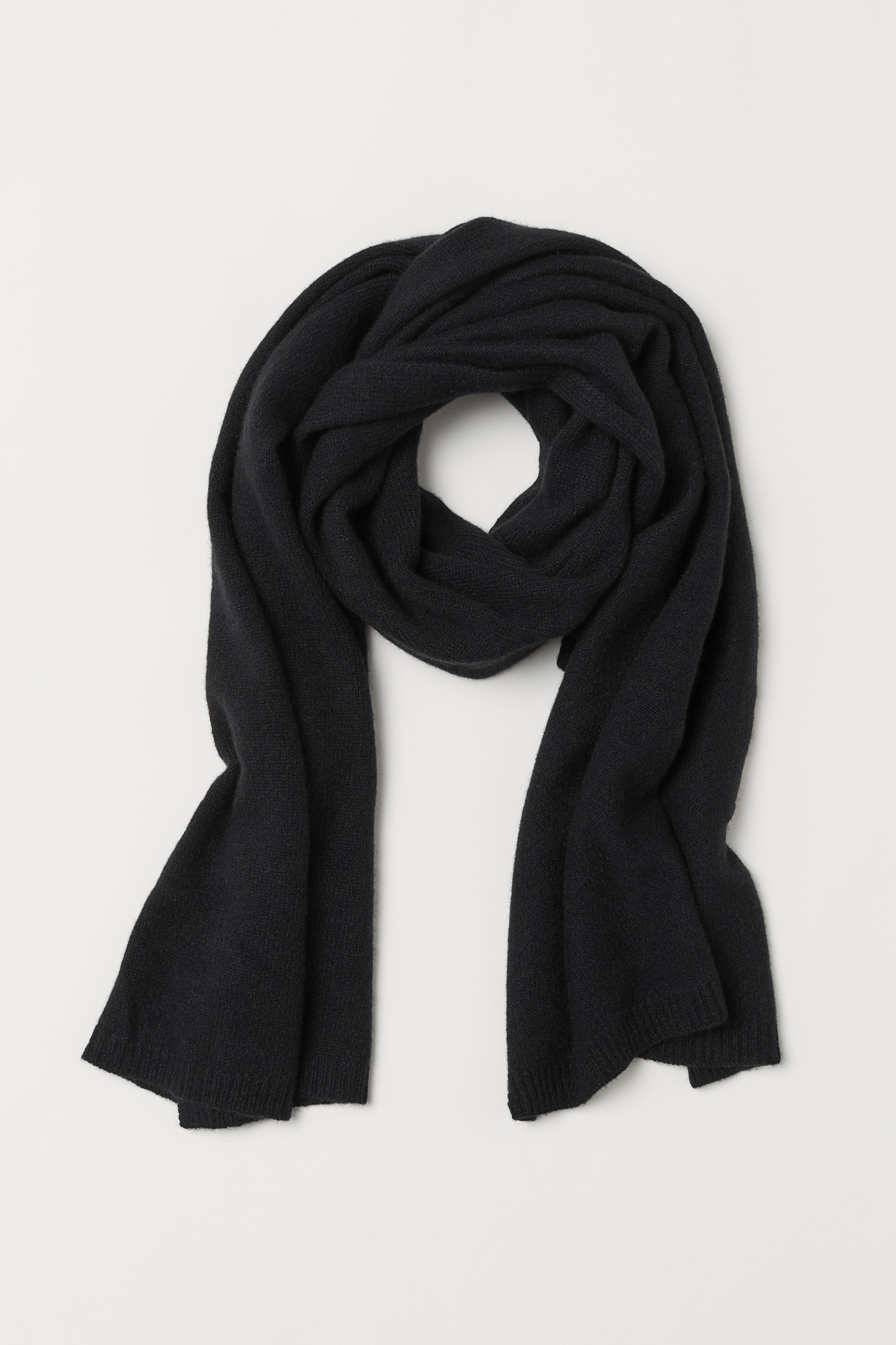 Cashmere Scarf Black Ladies H M CA