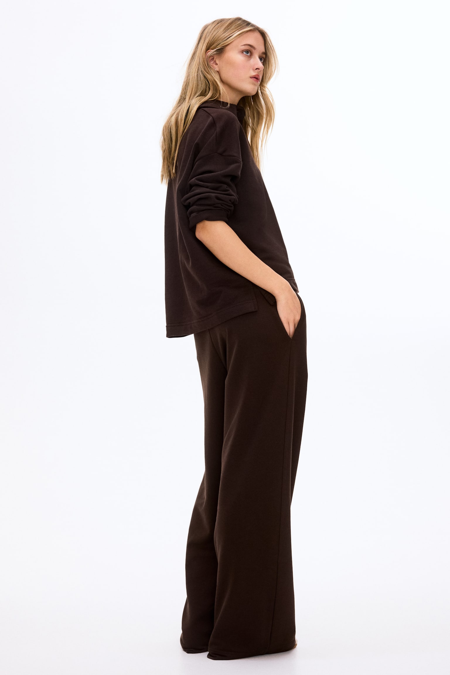 Straight-leg joggers - Dark brown/Black/Dark dusty pink/Light grey marl - 5