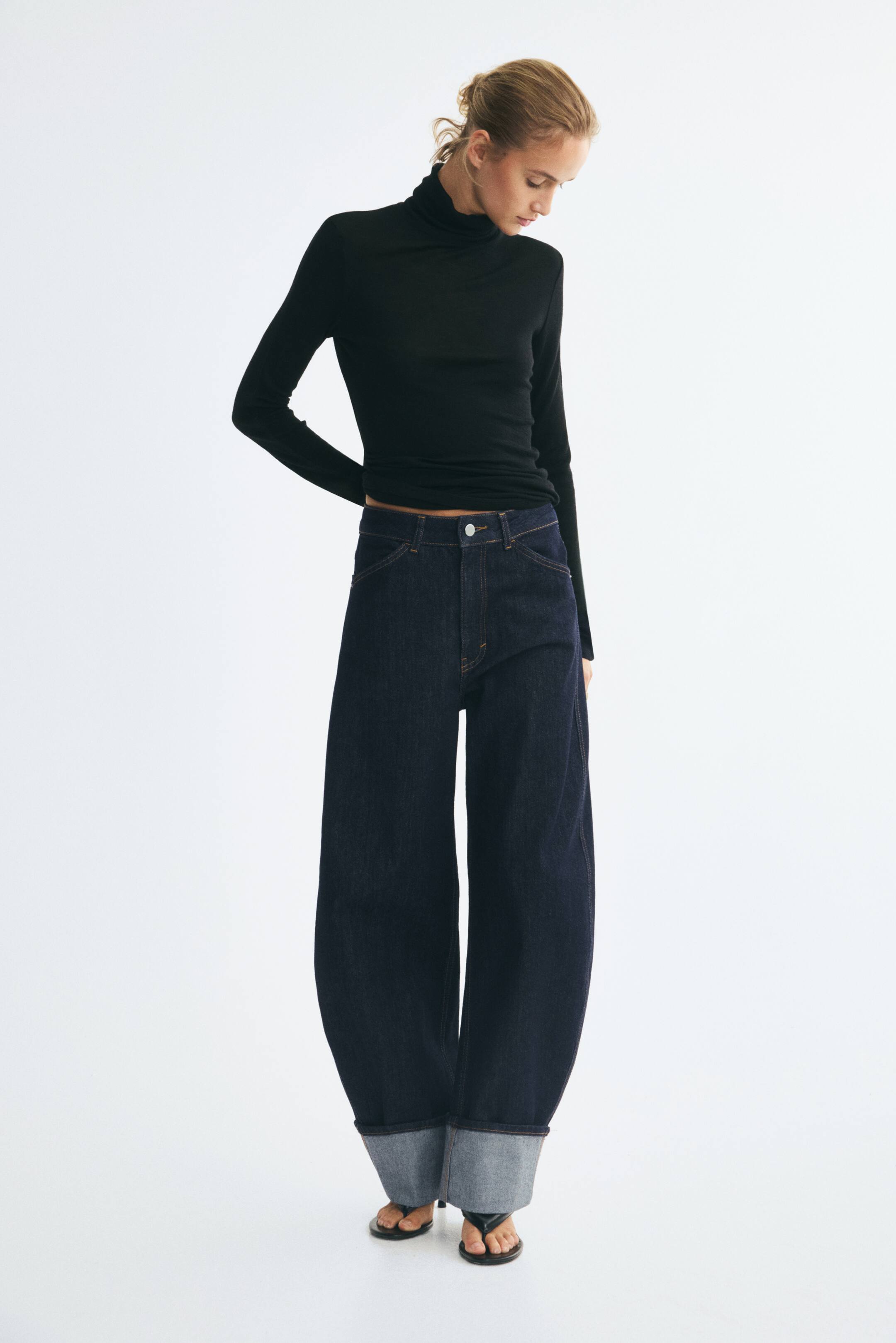 Zobacz większy obraz: Barrel Regular Waist Jeans - Ciemnoniebieski denim - ONA | H&M PL 1