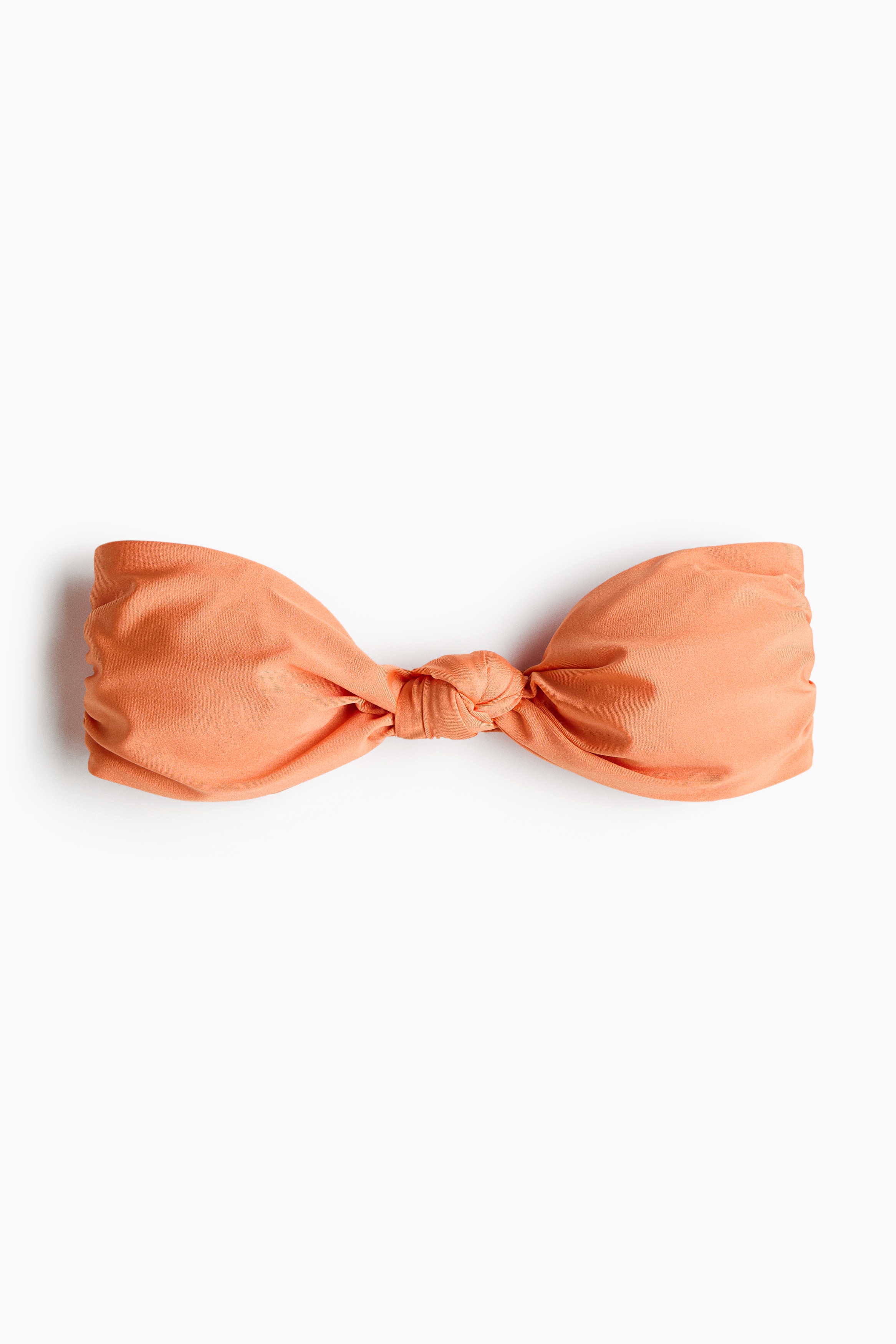 Padded Bandeau Bikini Top - Orange/Pink/light beige striped