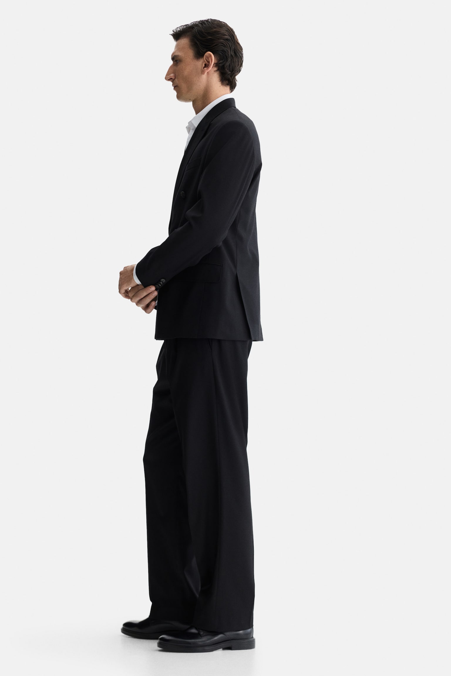 Regular-Fit Tailored Pants - Black - 7