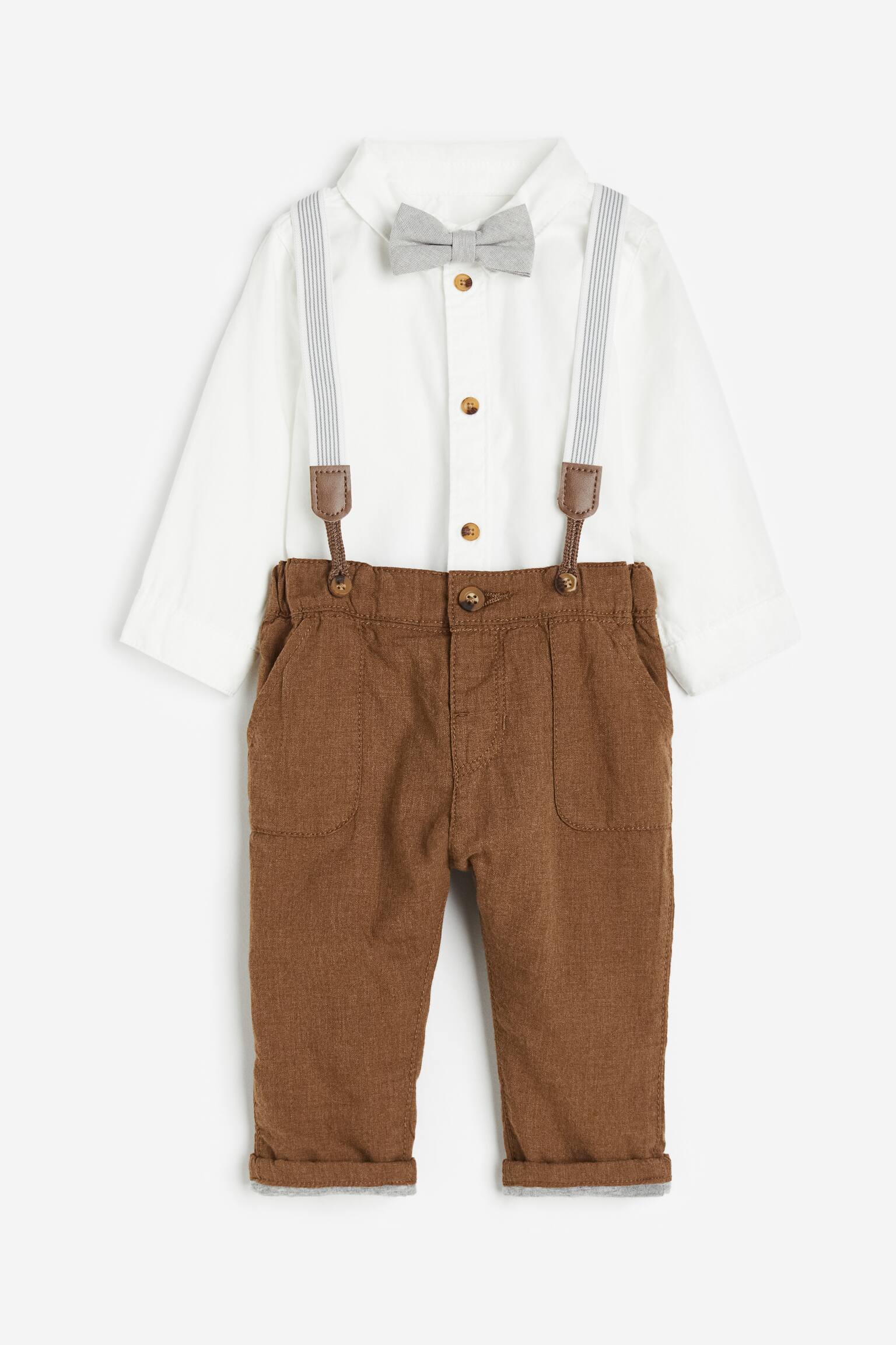 Dressy Set - White/Brown - 1