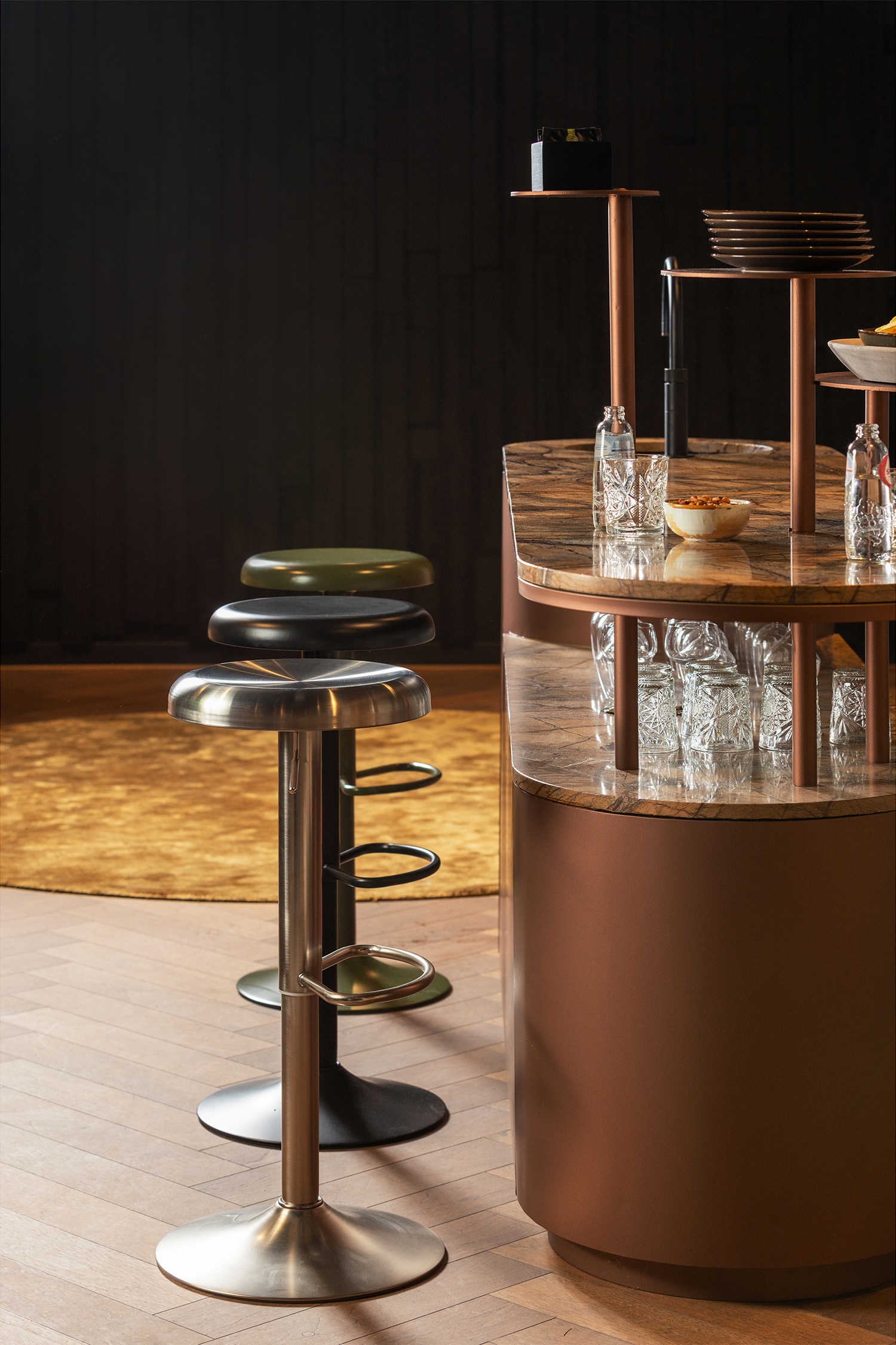 Isaac Tabouret De Bar - Noir/Beige/Vert