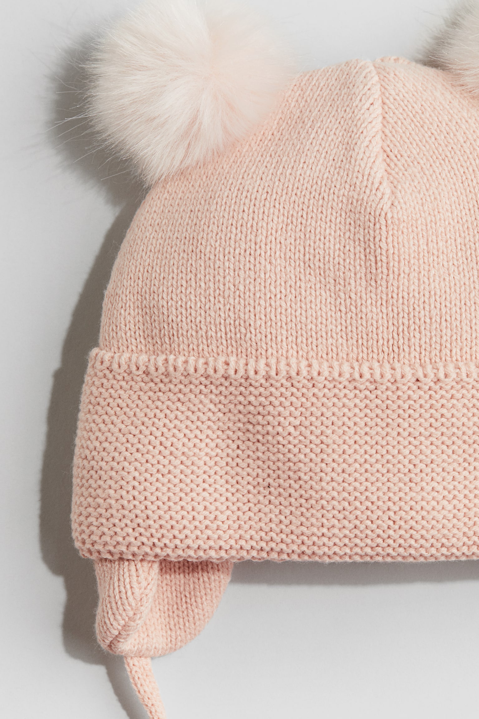 Fleece-lined beanie with earflaps - Light pink/Mole/Light beige - 2