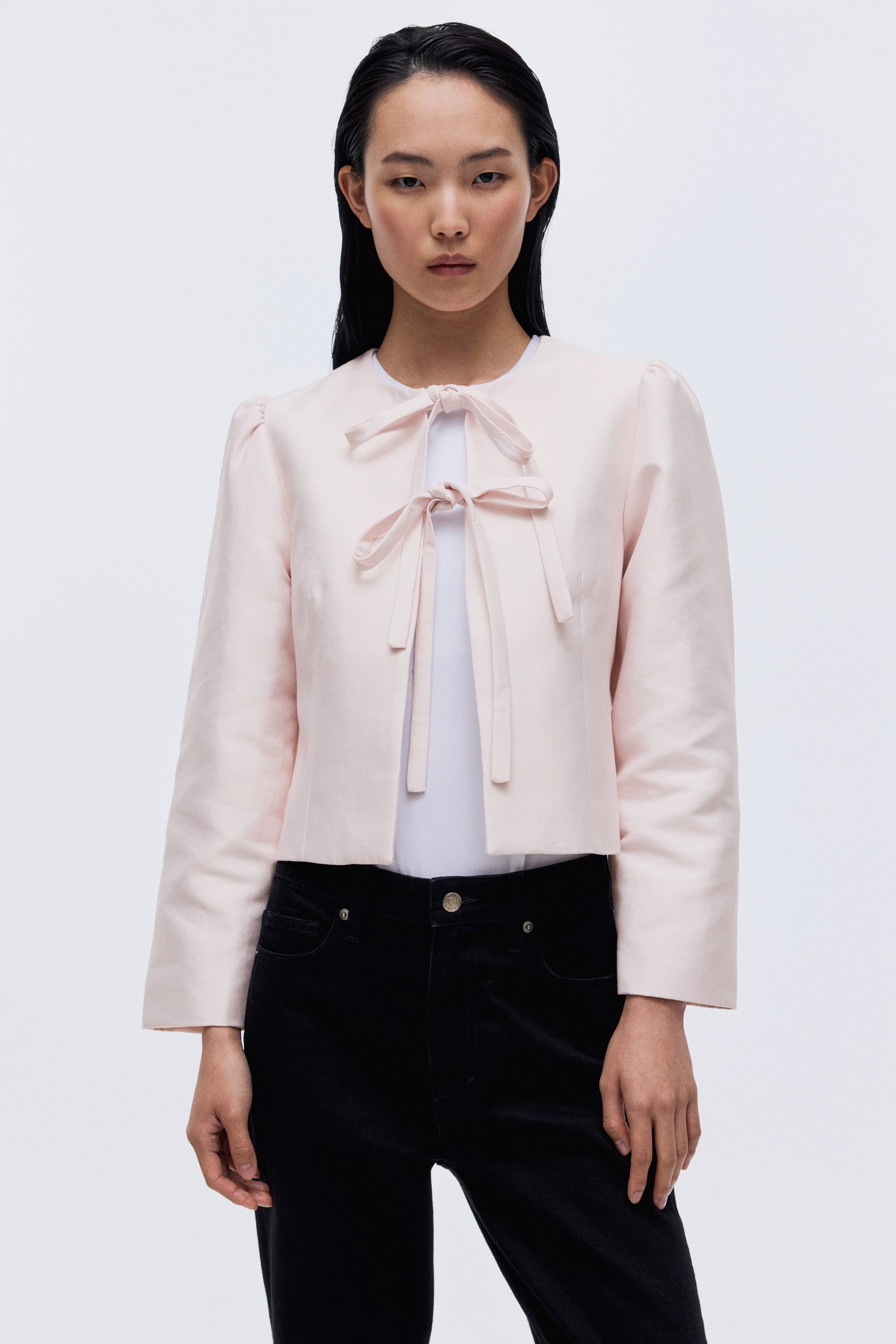 Tie-front jacket