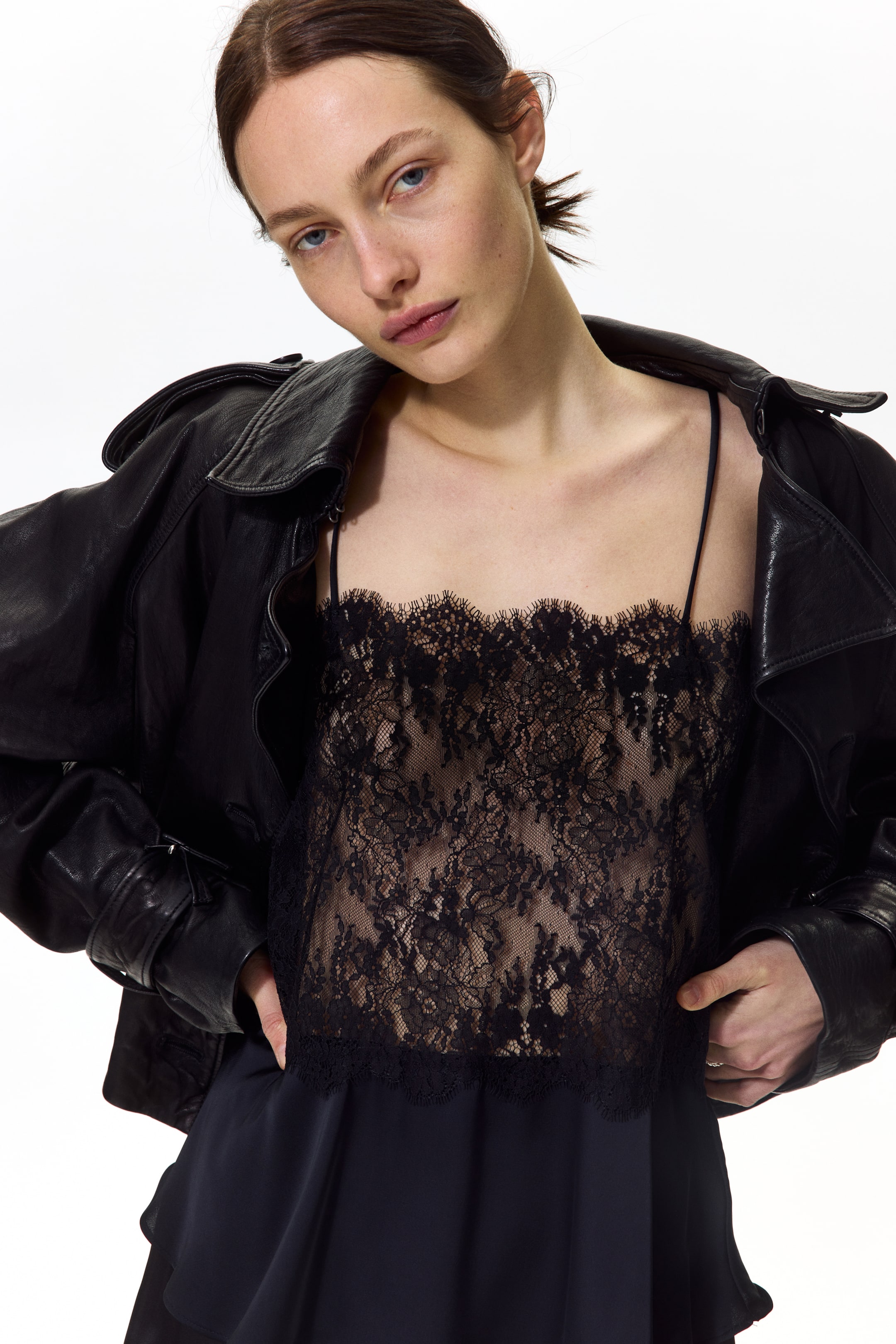 View larger image: Lace strappy top - Black - Ladies | H&M GB 1
