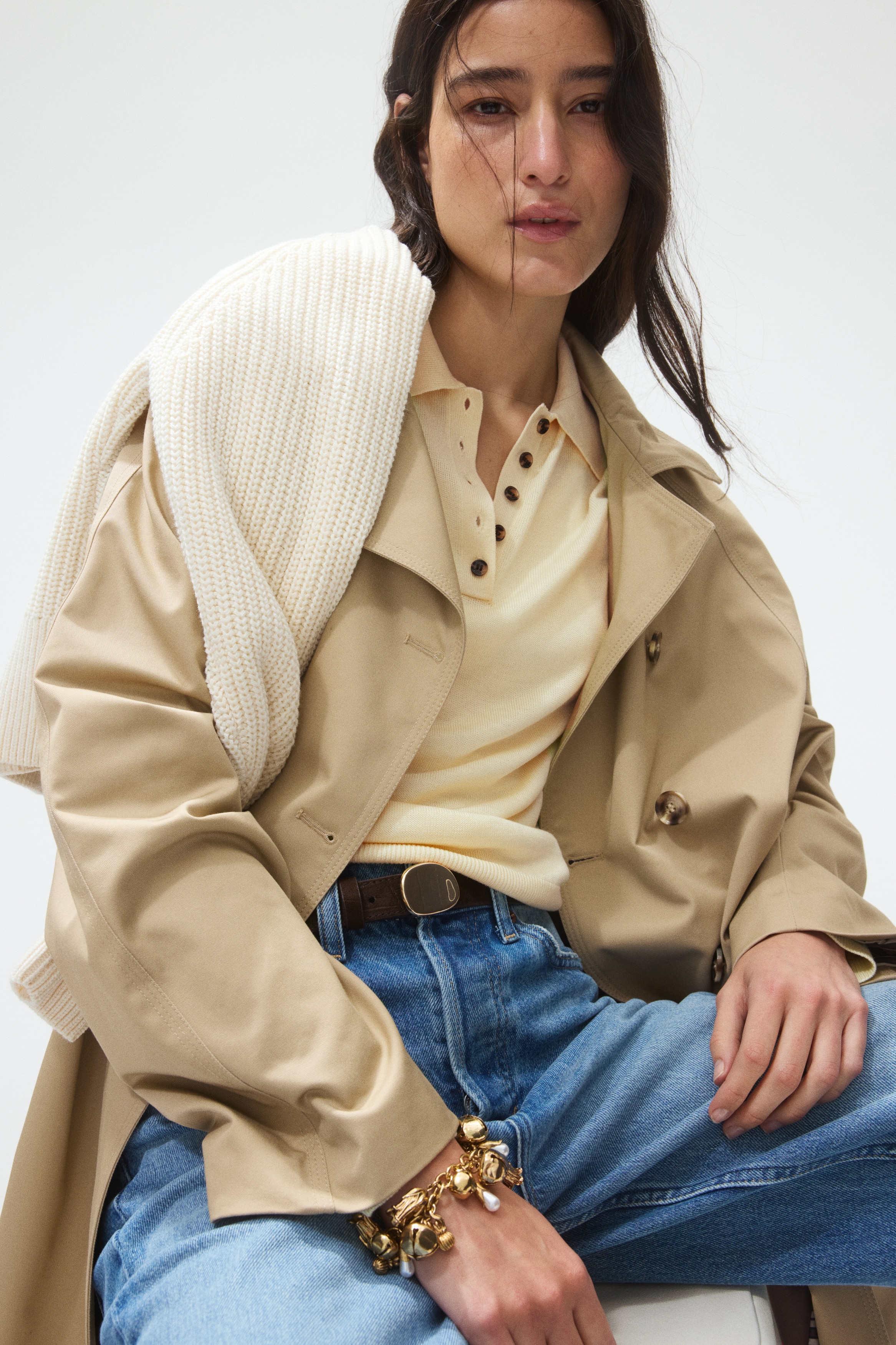 Fine Knit Polo Shirt-Light yellow