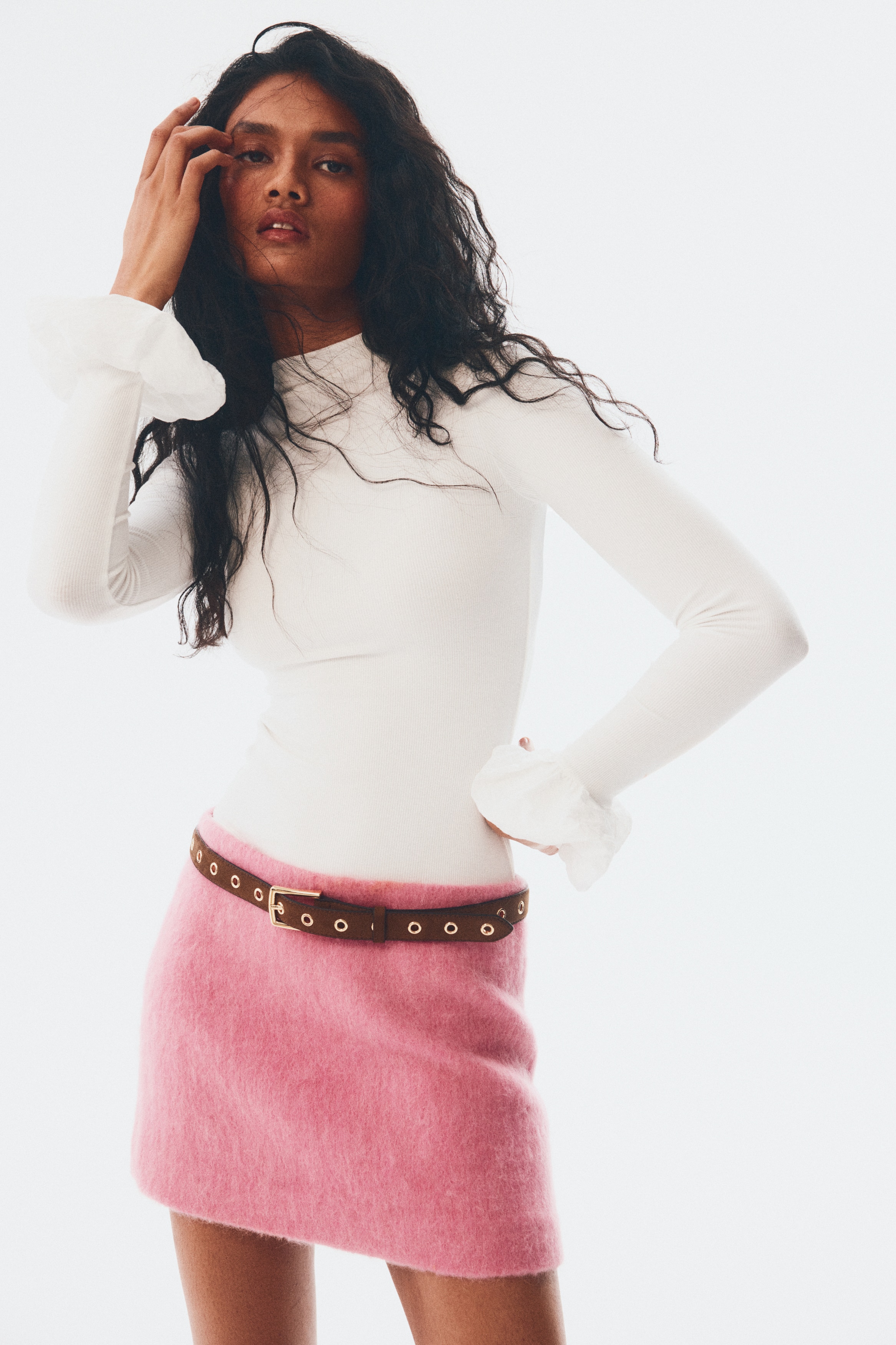Ribbed jersey top