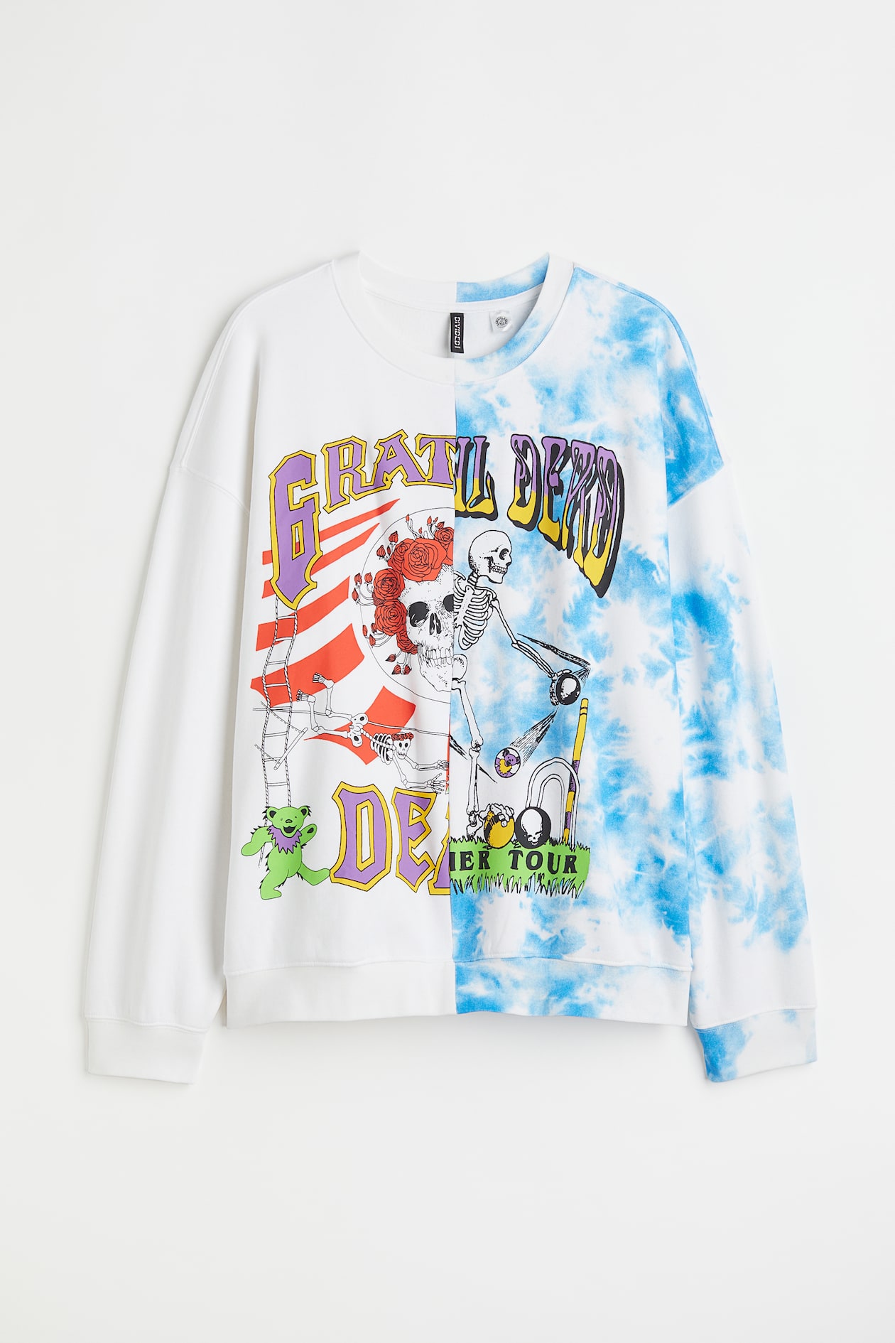 H&M+ Printed Sweatshirt - Round Neck - Long sleeve - White/Grateful ...