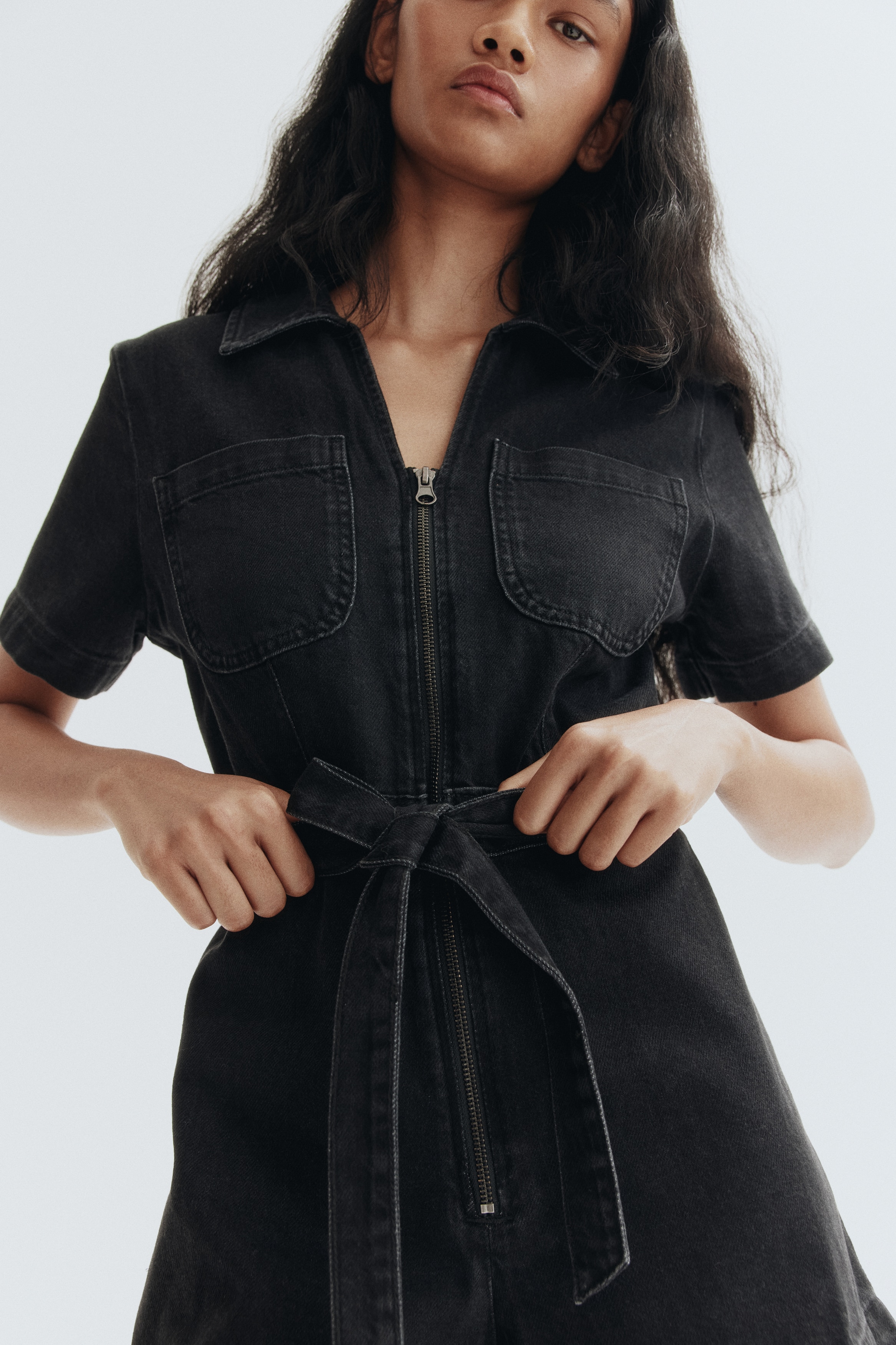 Denim playsuit