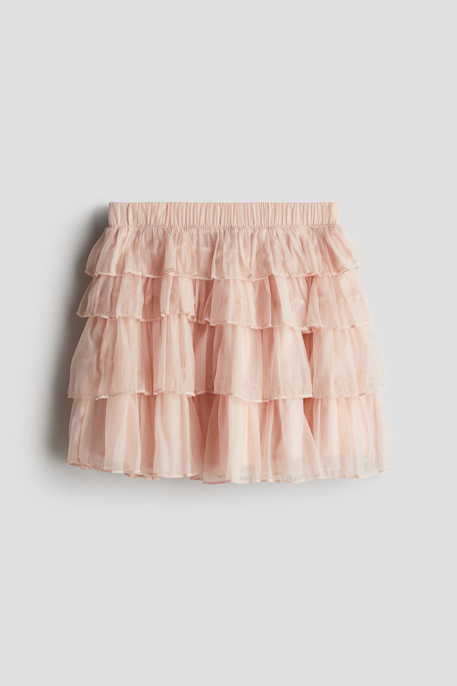 Flounced organza skirt - Light pink/Cream - 1