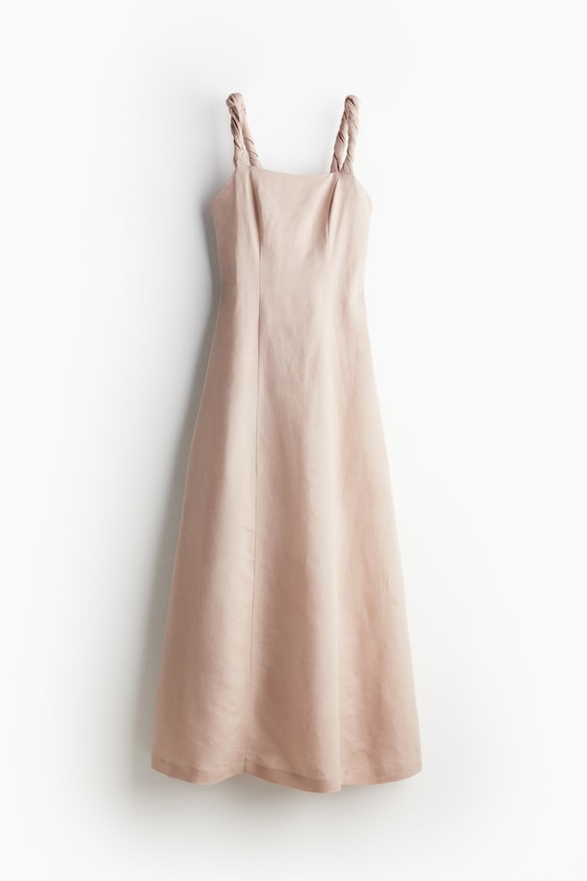 Maxikleid aus Leinenmix - Puderrosa - 1