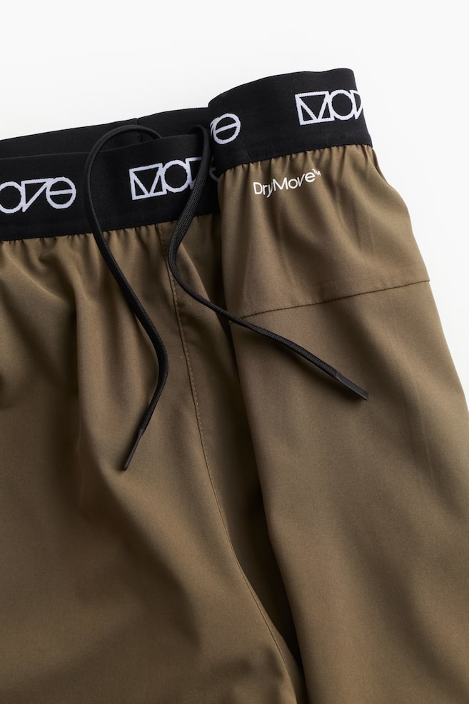 Shorts 2 in 1 in DryMove™ quadrielastico -  Verde kaki scuro/Nero/Marrone scuro/bianco - 4