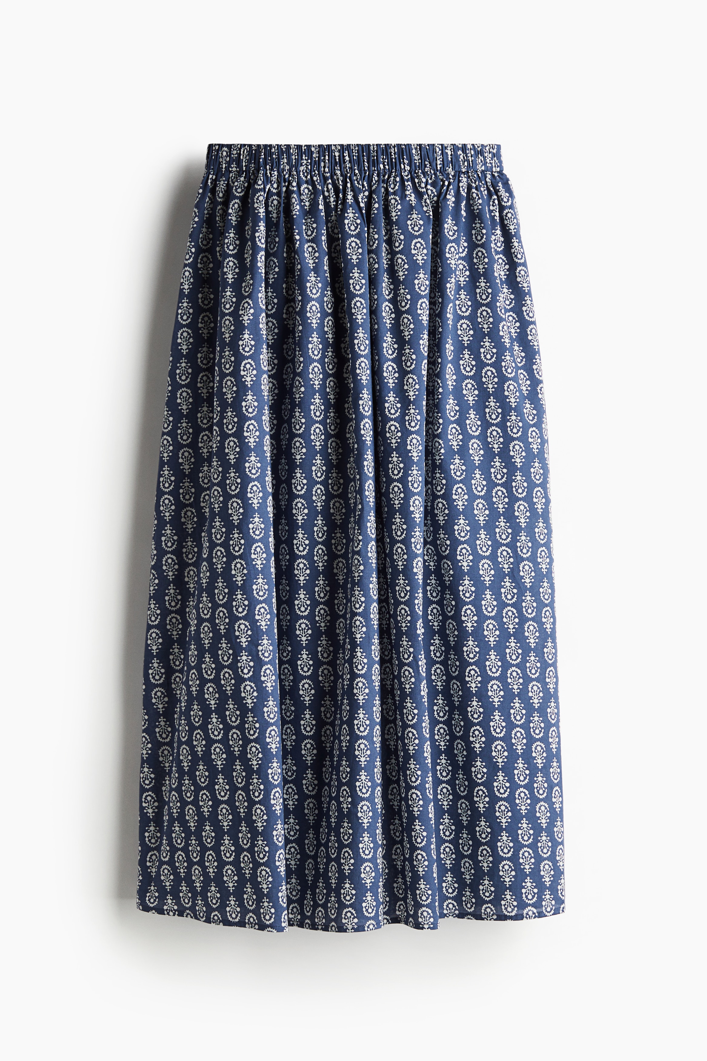 Flared maxi skirt - Dark blue/Patterned