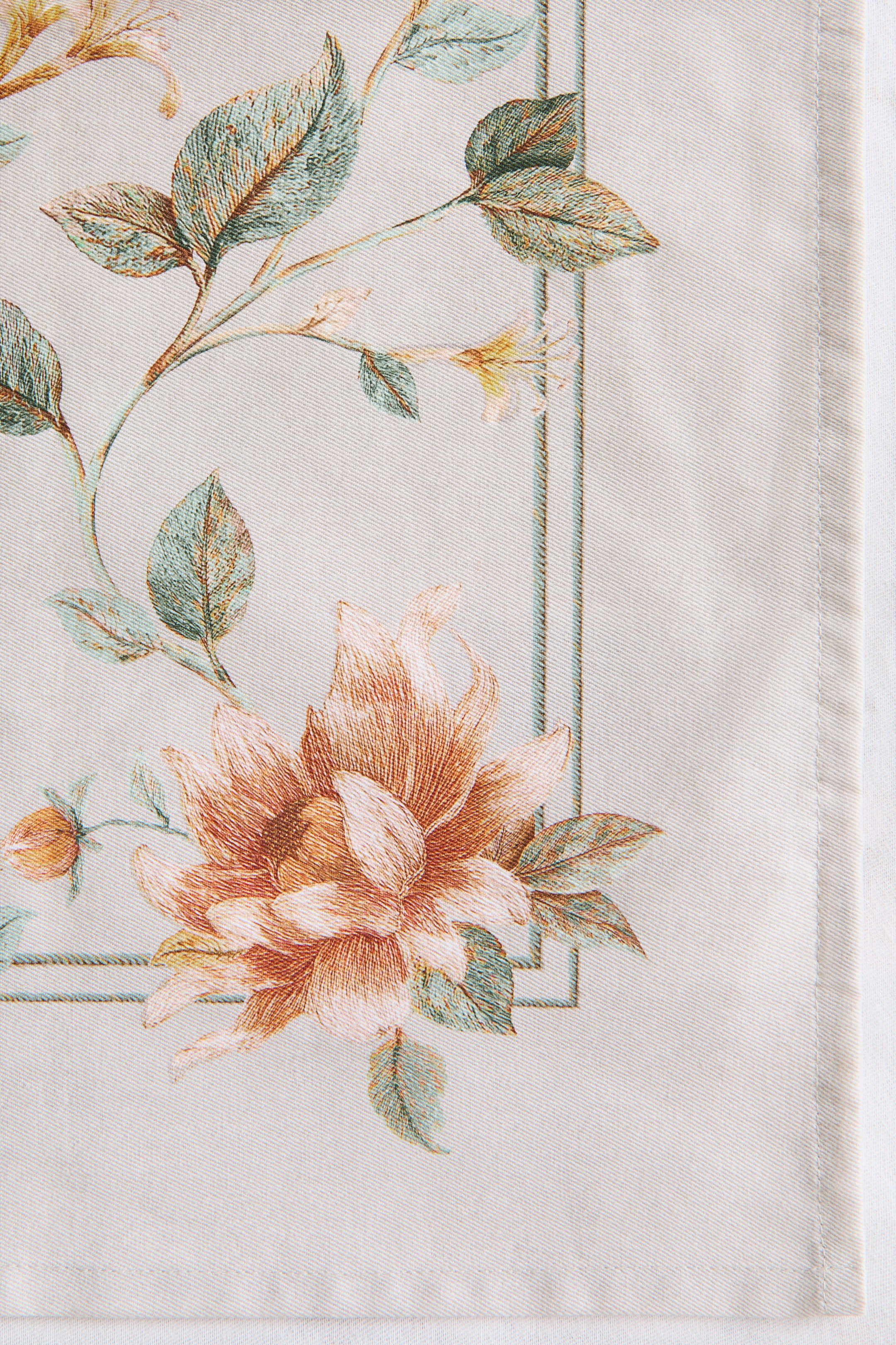 Floral Cotton Twill Table Runner