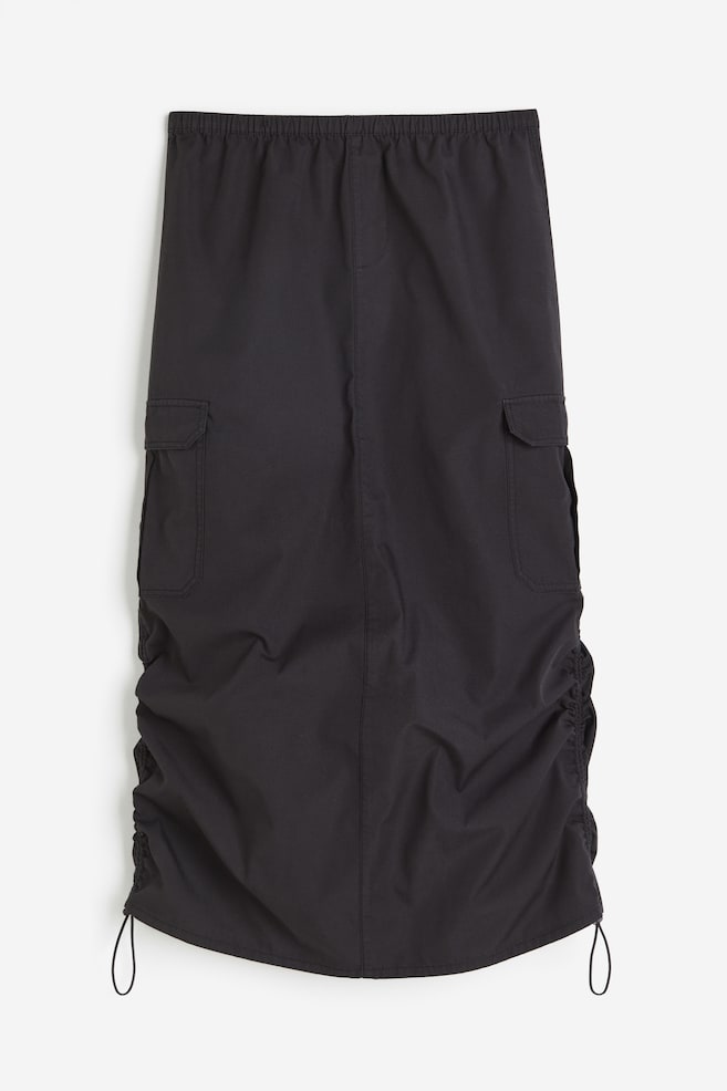 Cotton parachute skirt - Black/Light grey - 2