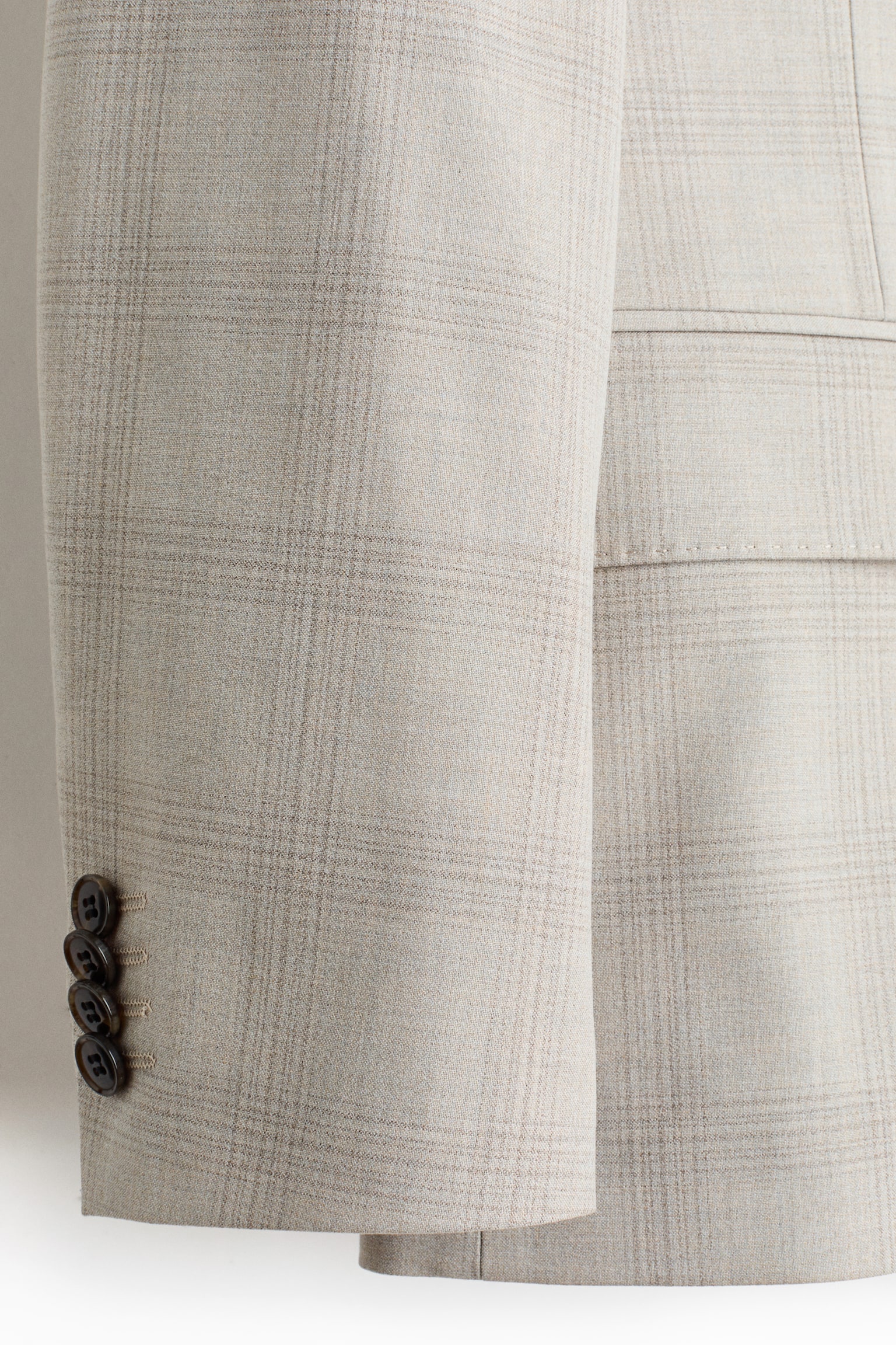 Regular Fit Double-breasted jacket - Beige/Checked - 5