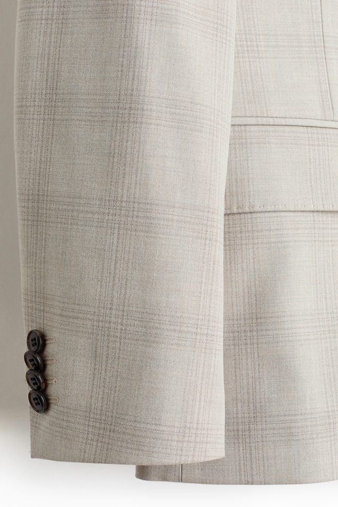 Regular Fit Double-breasted jacket-Beige/Checked - 6