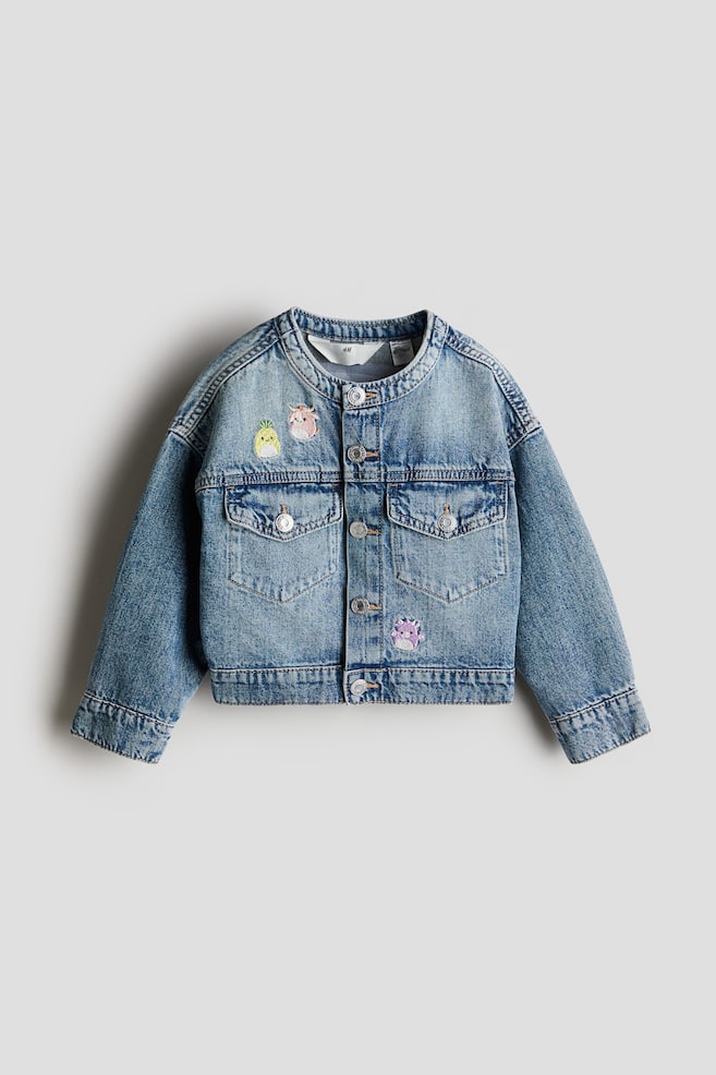 Jeansjas met geborduurd motief - Denimblauw/Squishmallows - 1