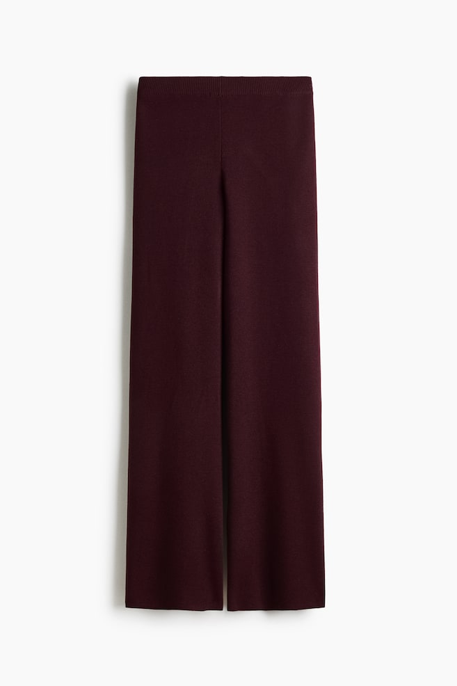 Fine-Knit Pants - Burgundy/Gray melange/Light beige melange/Dark brown - 1