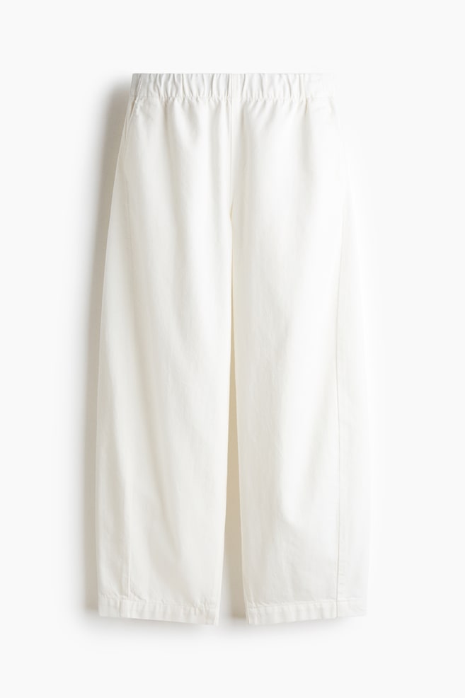 Pantalon barrel en denim - Ivoire - 1