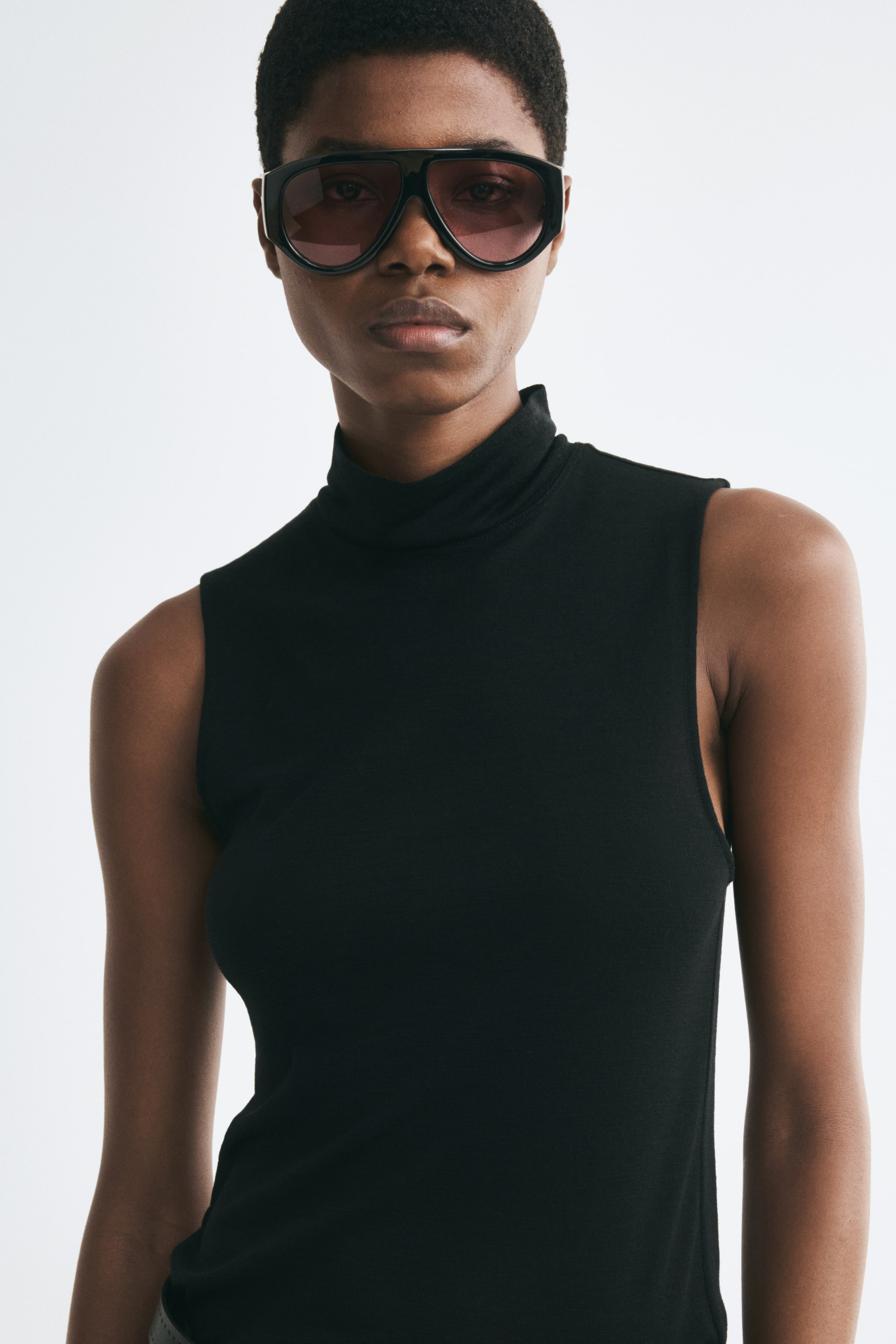 Wool Mock Turtleneck Top