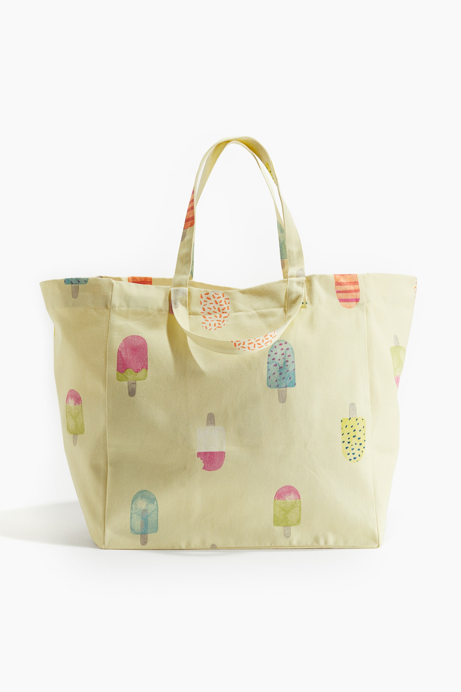 Patterned beach bag - Light yellow/Ice Cream/Light green/Sharks/Light pink/Strawberries - 1