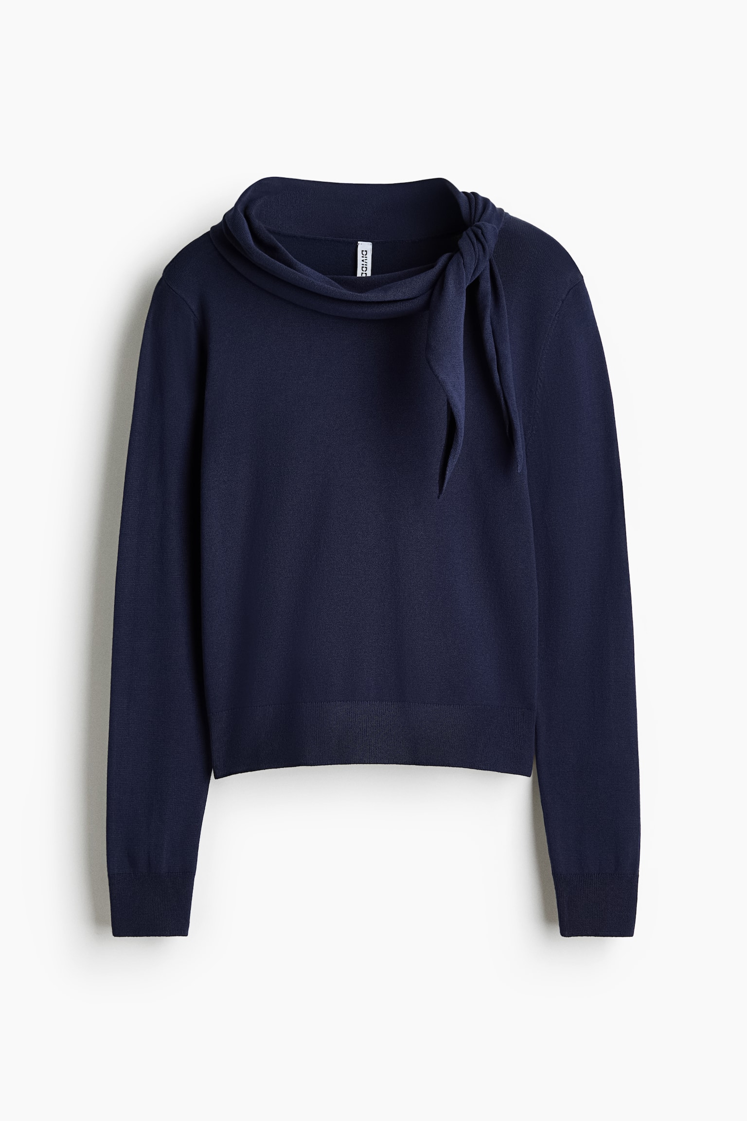 Scarf-collar jumper - Navy blue/Light blue - 1