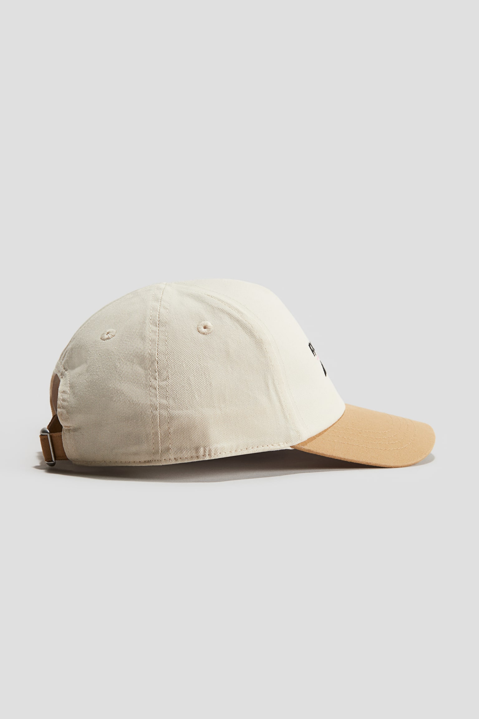 Embroidered-motif cotton cap - White/Beige - 3