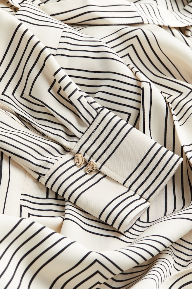 Wrap dress - Cream/Patterned/Black/Beige patterned - 3