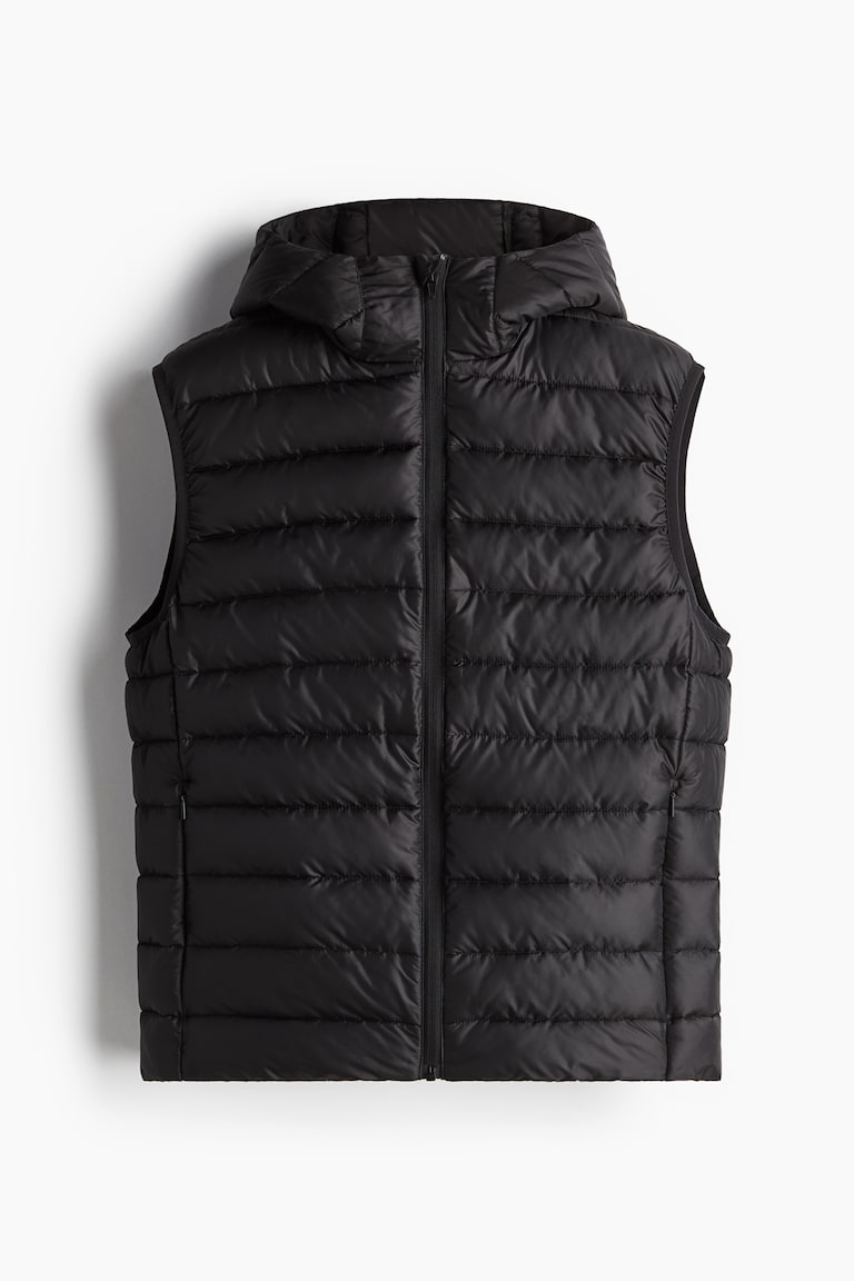 Lightweight Black Longline Puffer Gilet Padded Lightweight Puffer