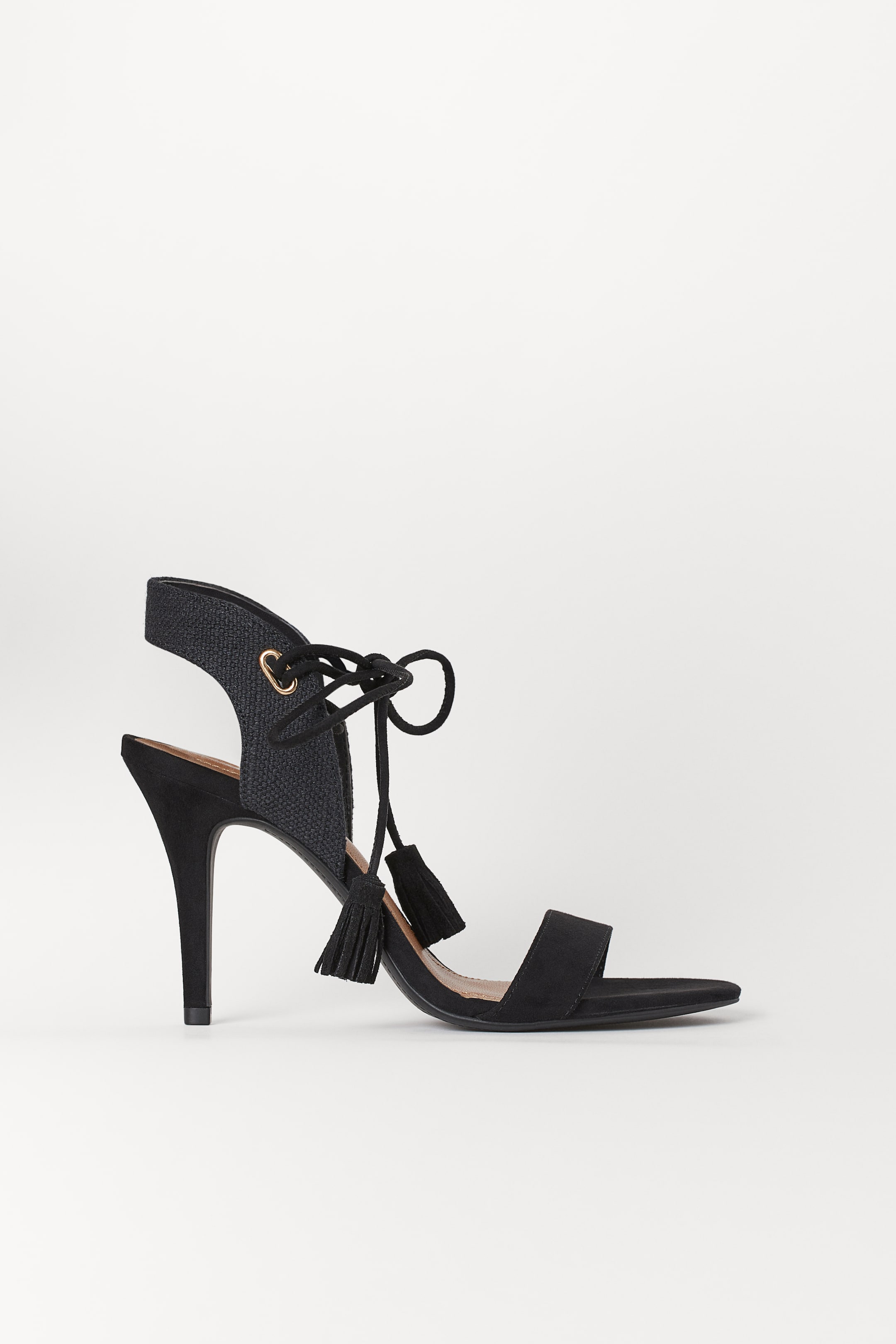 Zobrazit větší obrázek: Sandály se zavazováním - Černá - ŽENY | H&M CZ 1