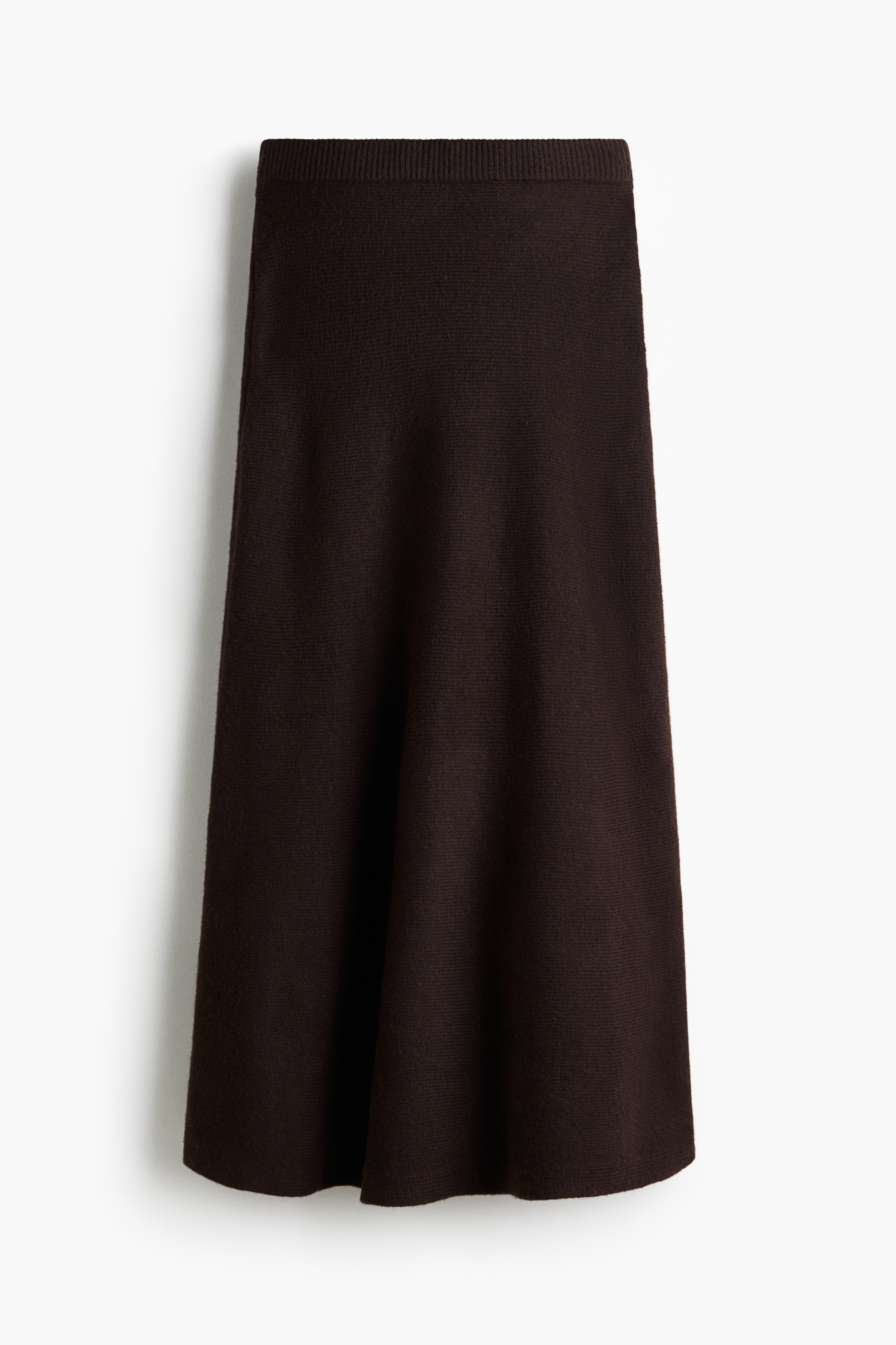 Ausgestellter Strickjupe - Dunkelbraun/Hellgelb/Dunkelbeige